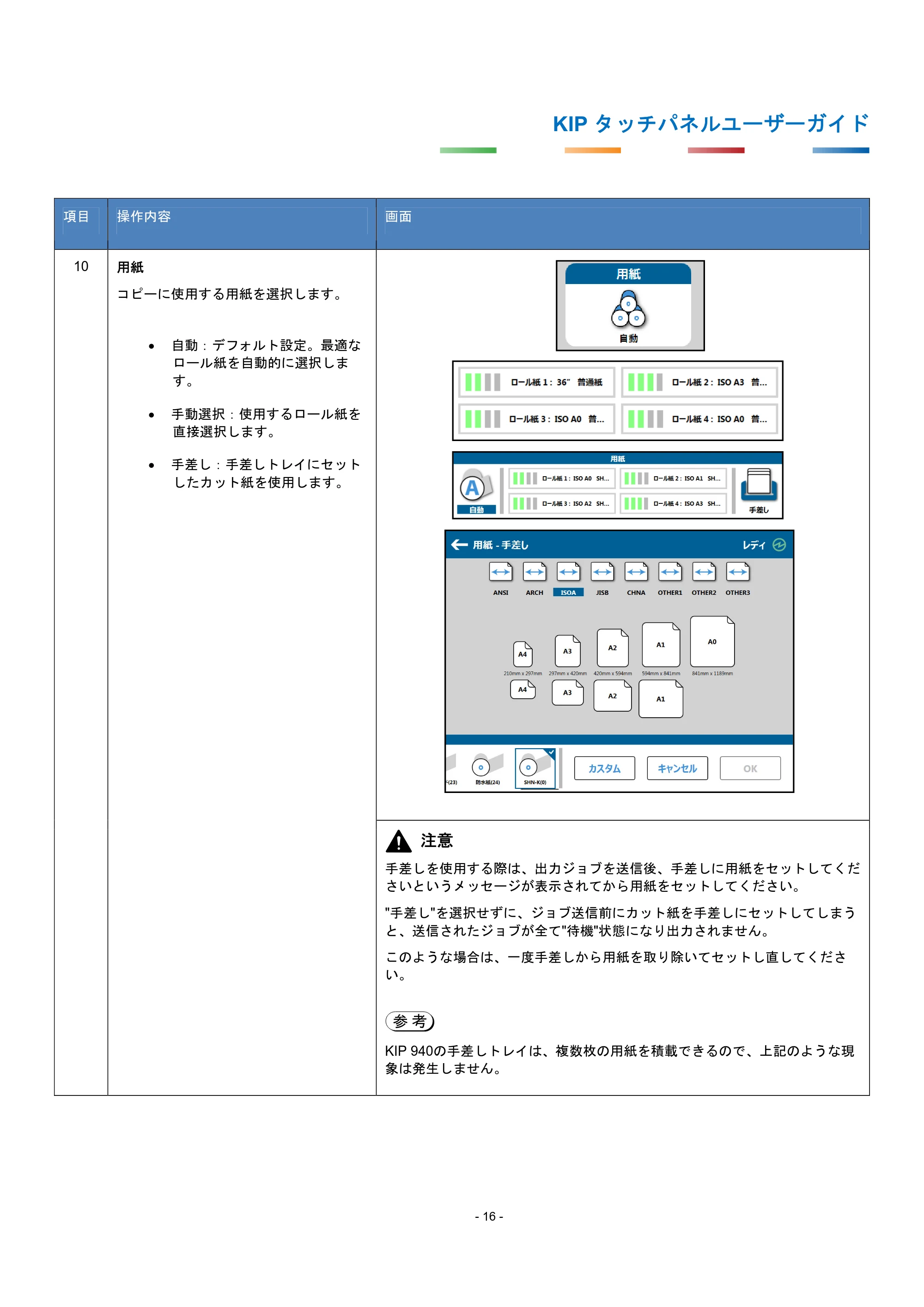京セラ KIP 7170G KIP タッチパネル操作ガイド — 原本ページ — 19ページ