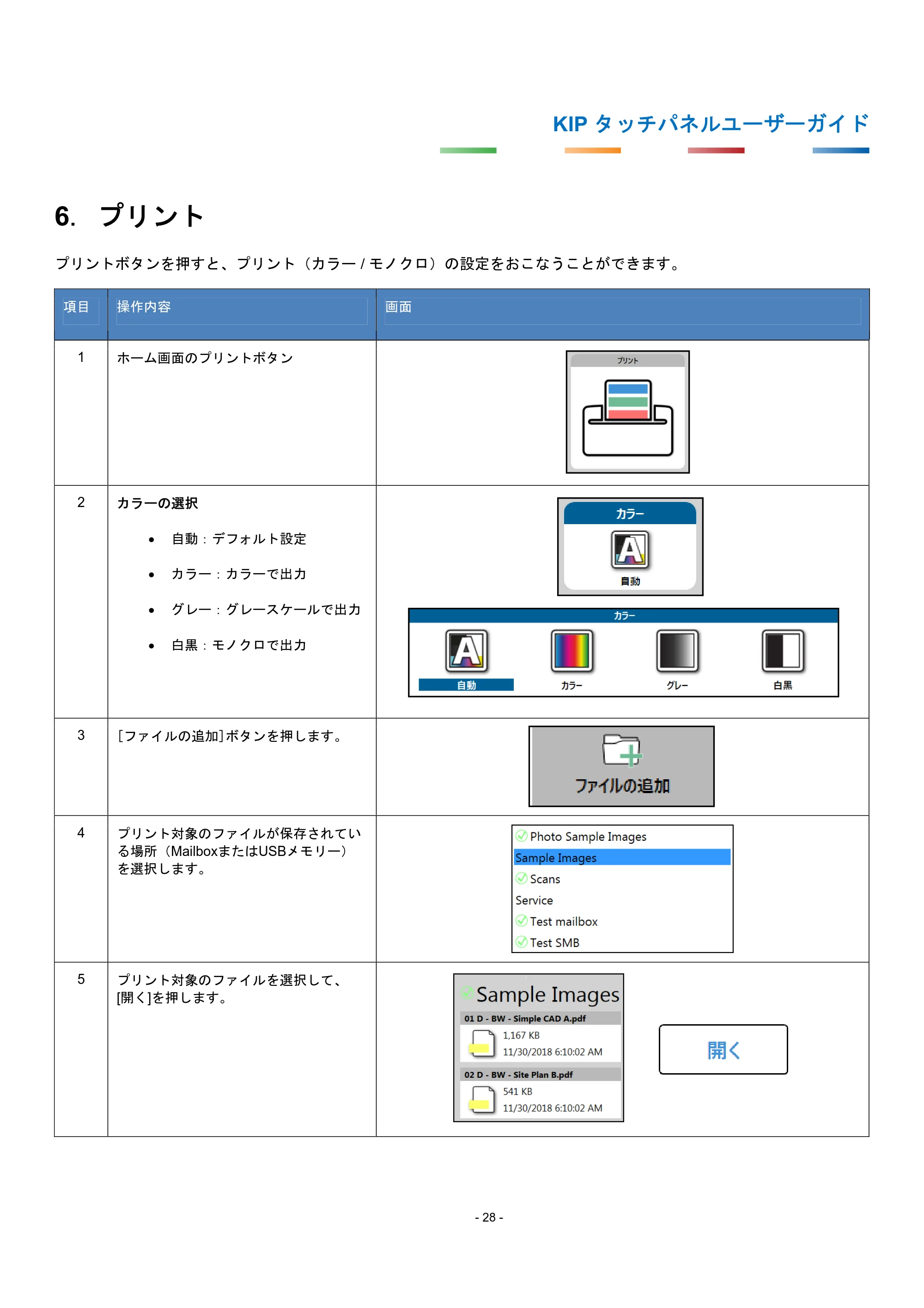 京セラ KIP 7170G KIP タッチパネル操作ガイド — 6. プリント — 原本ページ — 31ページ