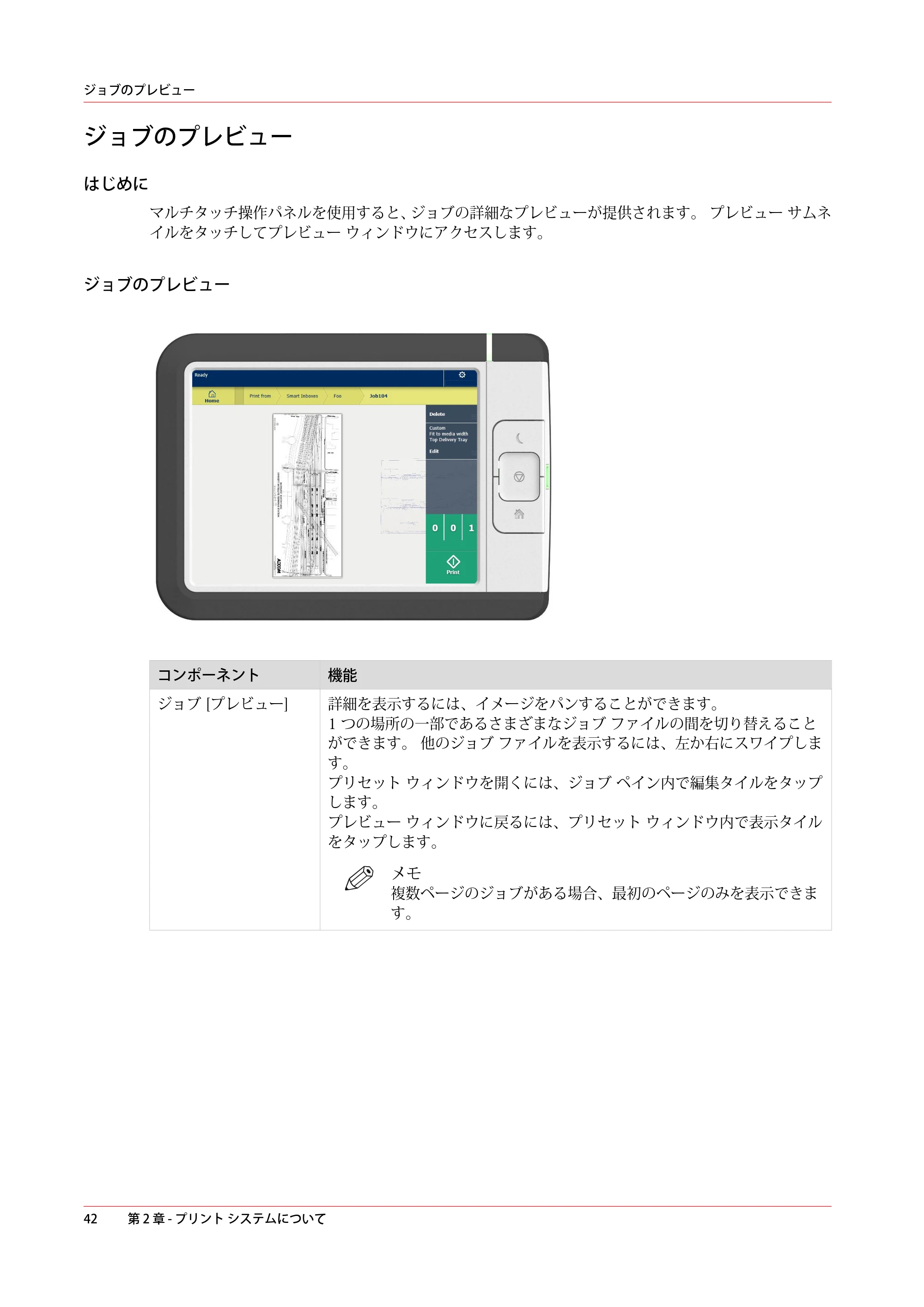 キヤノン PlotWave 5500 操作ガイド 2021年10月2日掲載 （PDF形式／12.48Mバイト） — ジョブのプレビュー — 原本ページ — 42ページ