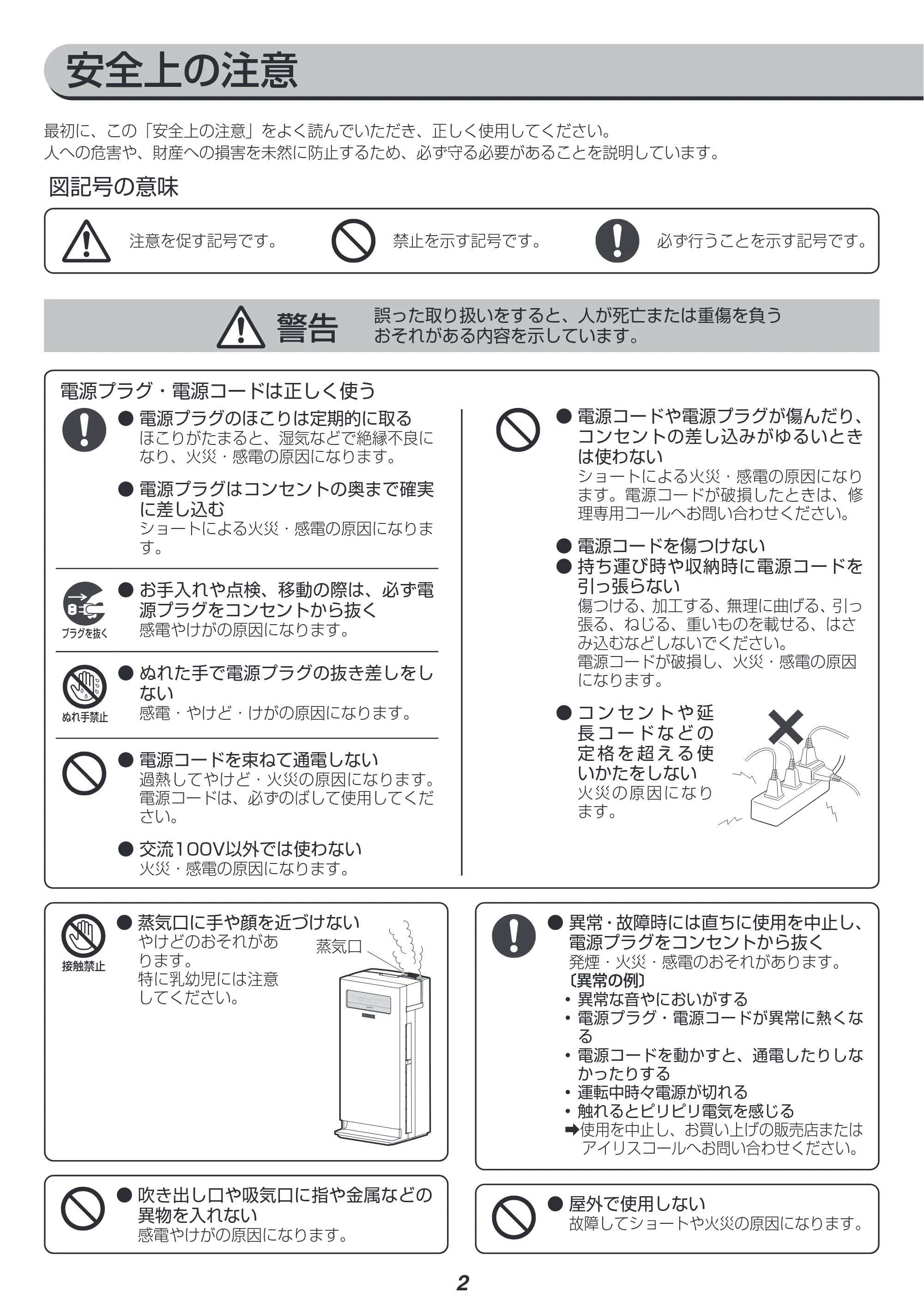アイリスオーヤマ KAP-KH351 取扱説明書 — 原本ページ — 2ページ