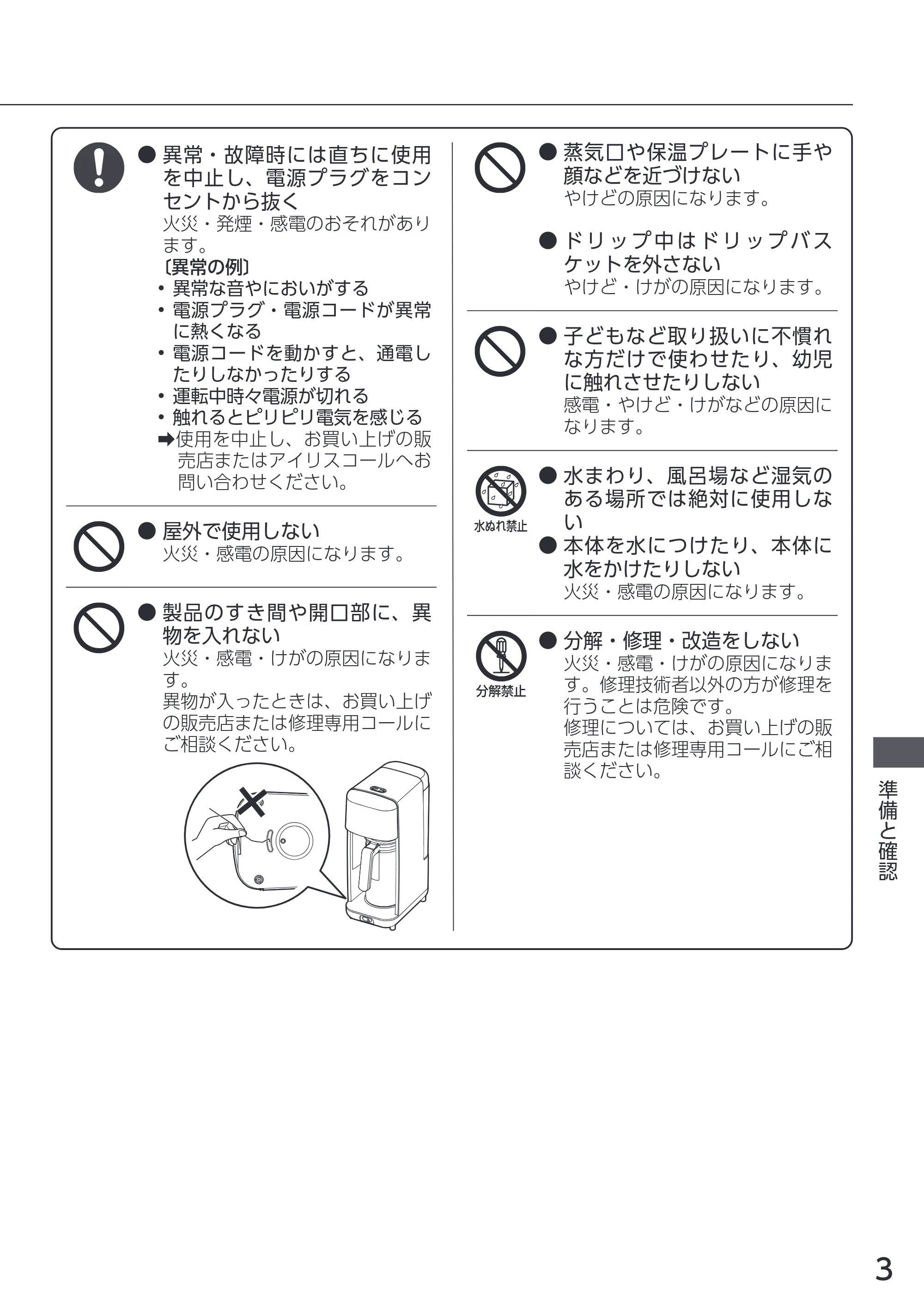 アイリスオーヤマ CMS-0800 取扱説明書 — 原本ページ — 3ページ