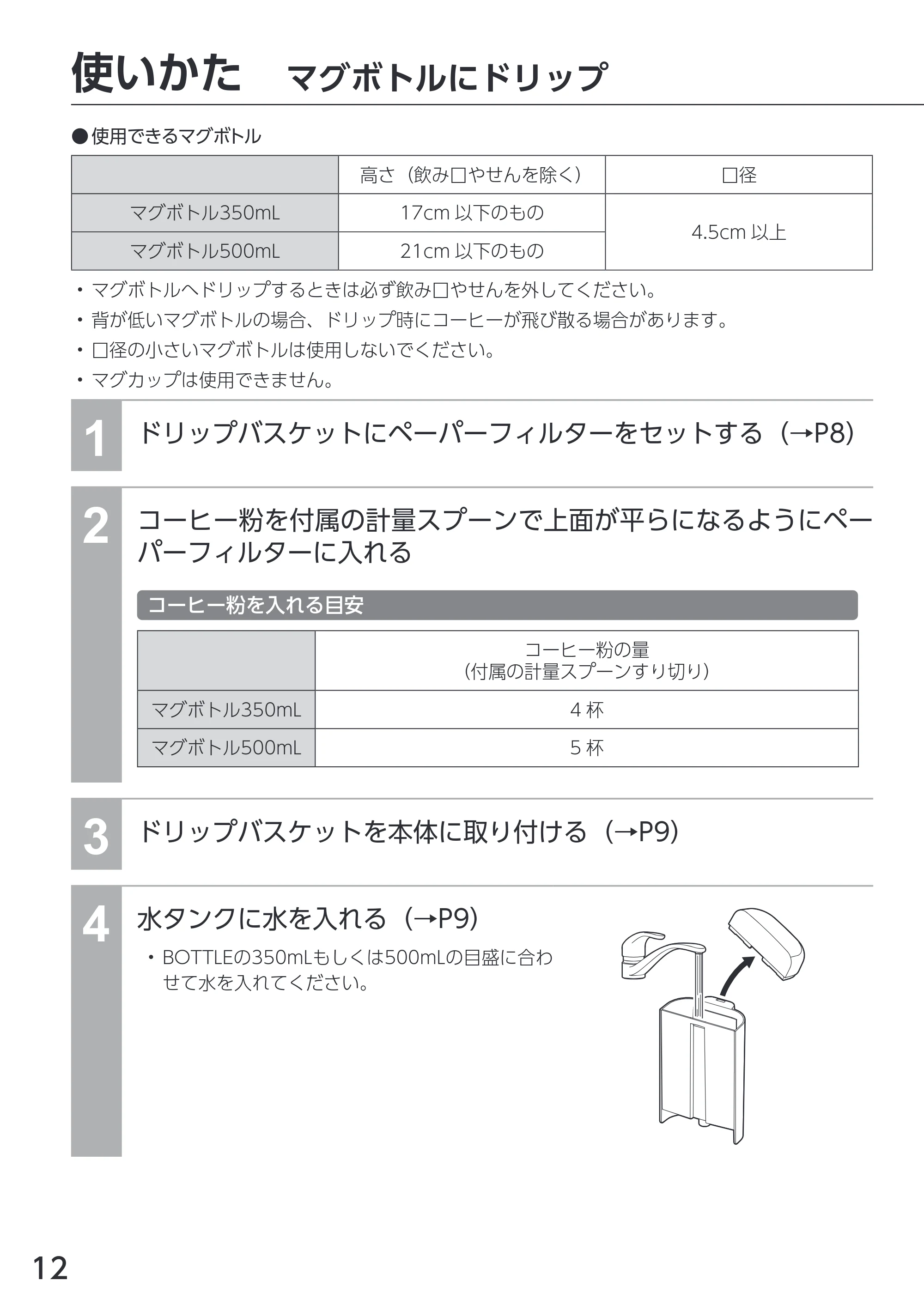 アイリスオーヤマ CMS-0800 取扱説明書 — 原本ページ — 12ページ