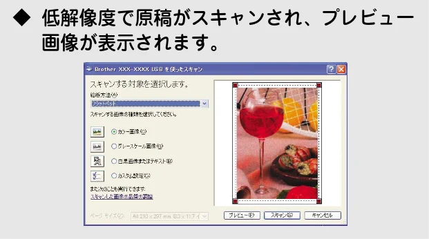 ブラザー DCP-115C / MFC-425CN / MFC-615CL ユーザーズガイド ~パソコン活用編~ — WIAを使ってスキャンする場合(Windows R XP) — 図版 42-1 — 42ページ