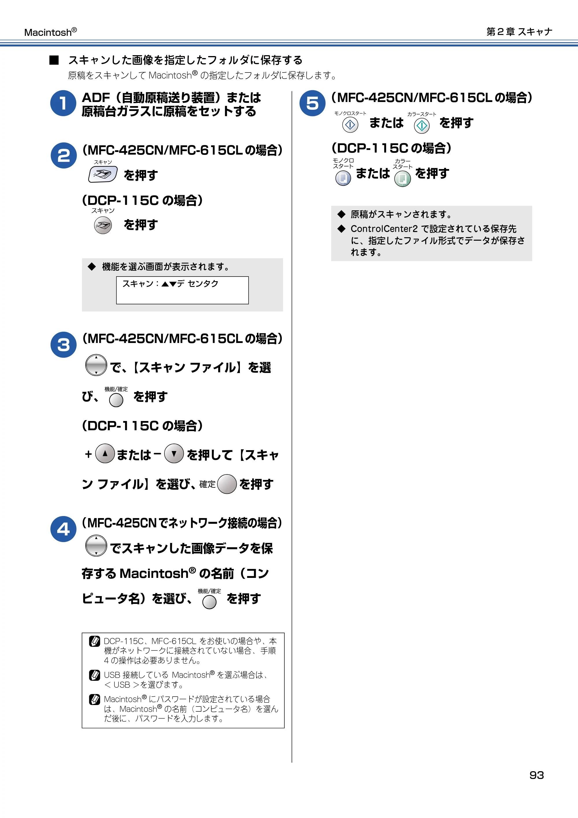 ブラザー DCP-115C / MFC-425CN / MFC-615CL ユーザーズガイド ~パソコン活用編~ — 原本ページ — 94ページ