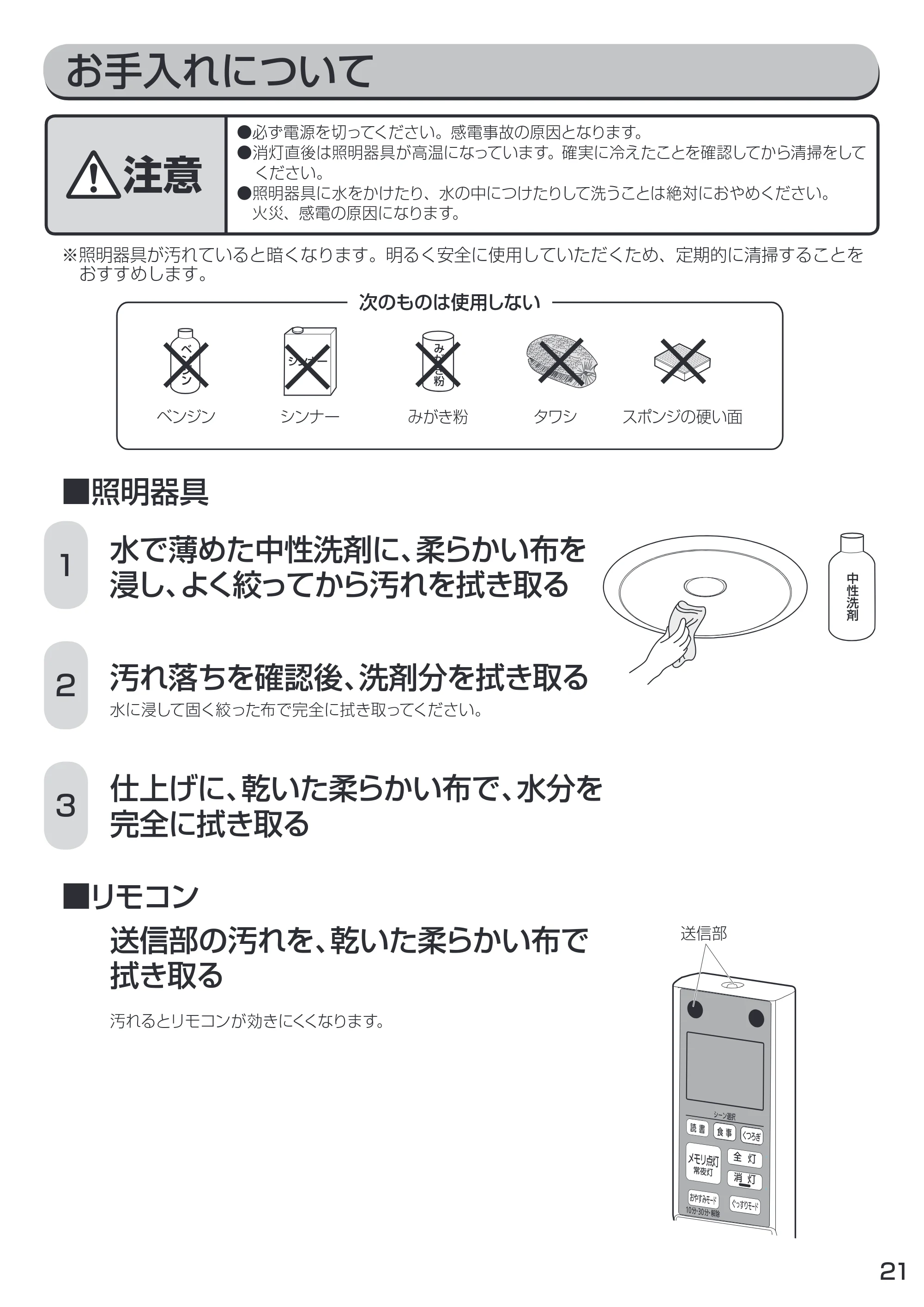 アイリスオーヤマ CL8DL / S-FEIII 取扱説明書 — 原本ページ — 21ページ
