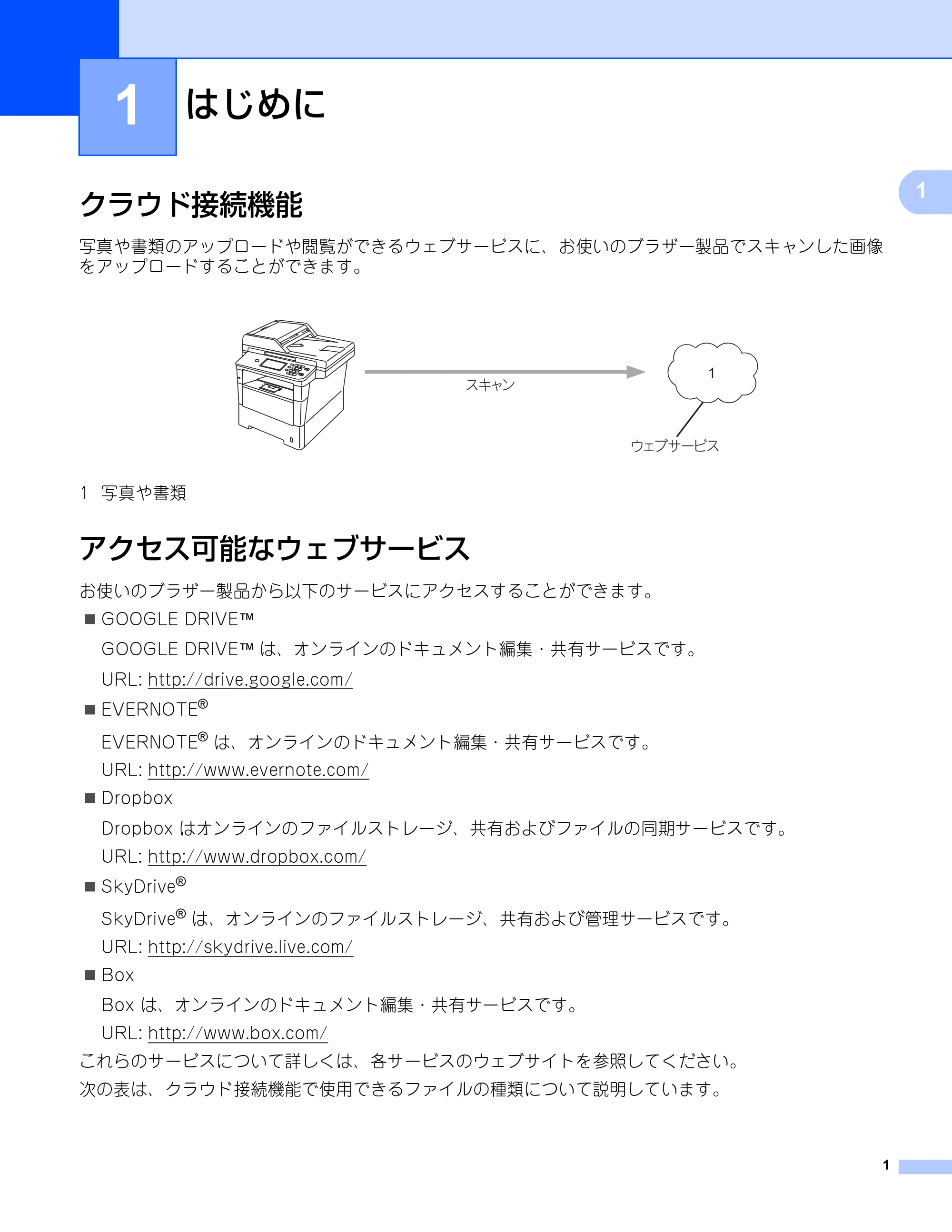 ブラザー MFC-8950DW クラウド接続ガイド — 1 はじめに — 原本ページ — 4ページ