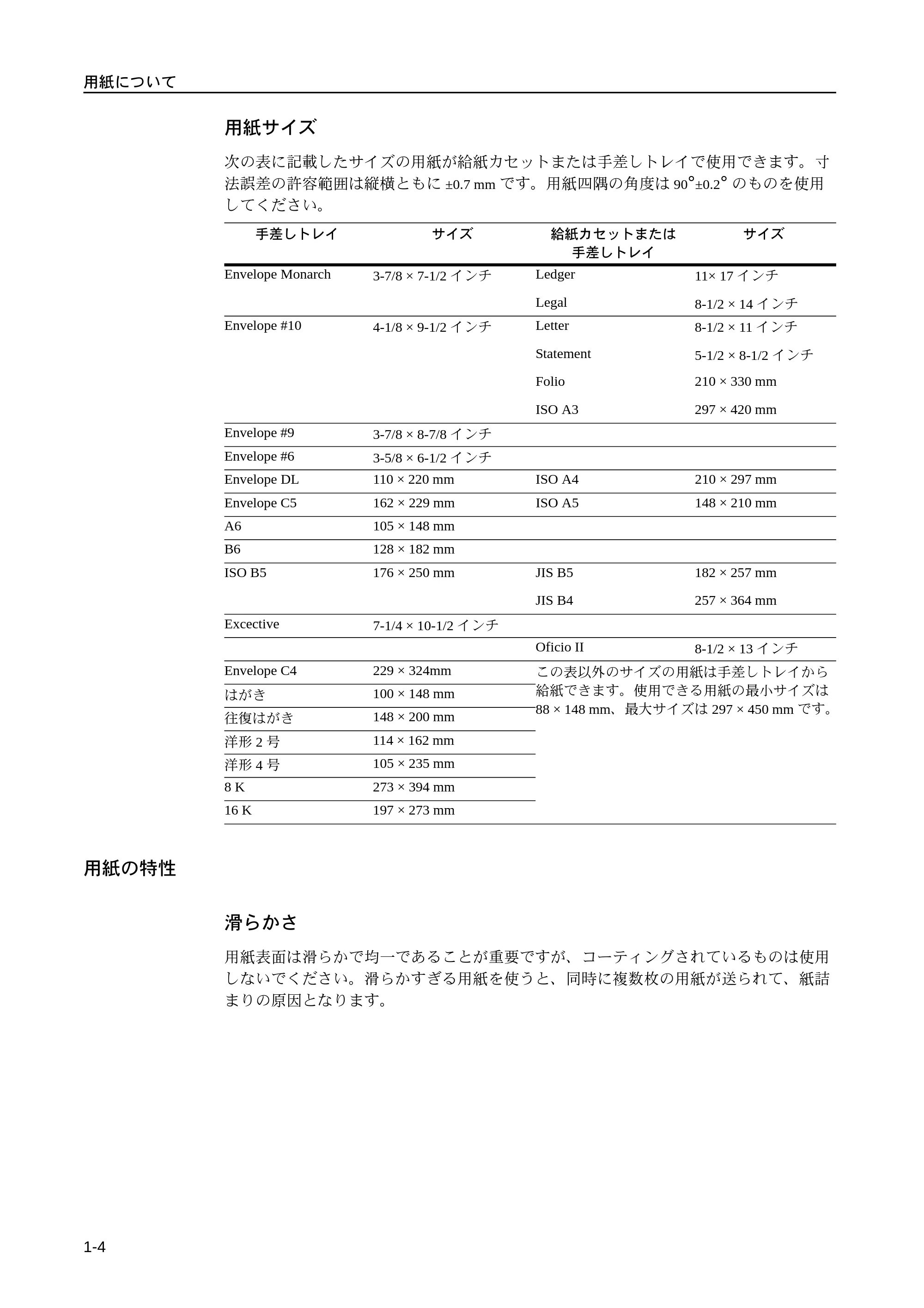 京セラ LS-9530DN LS-9530DN 使用説明書(応用) — 用紙の特性 — 原本ページ — 14ページ