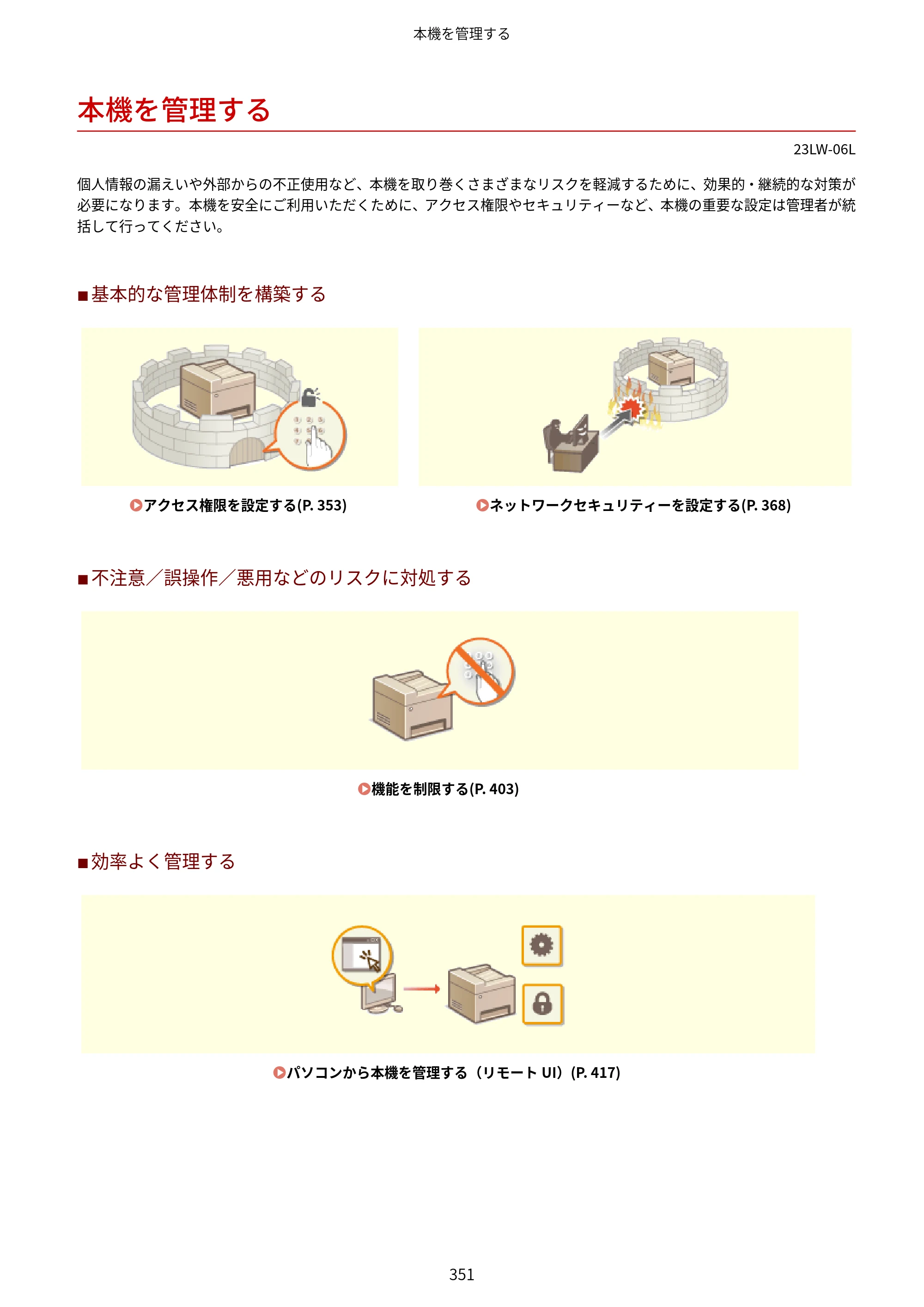 キヤノン MF521dw ユーザーズガイド 2023年8月24日更新（PDF：6.71MB） — 本機を管理する — 原本ページ — 359ページ