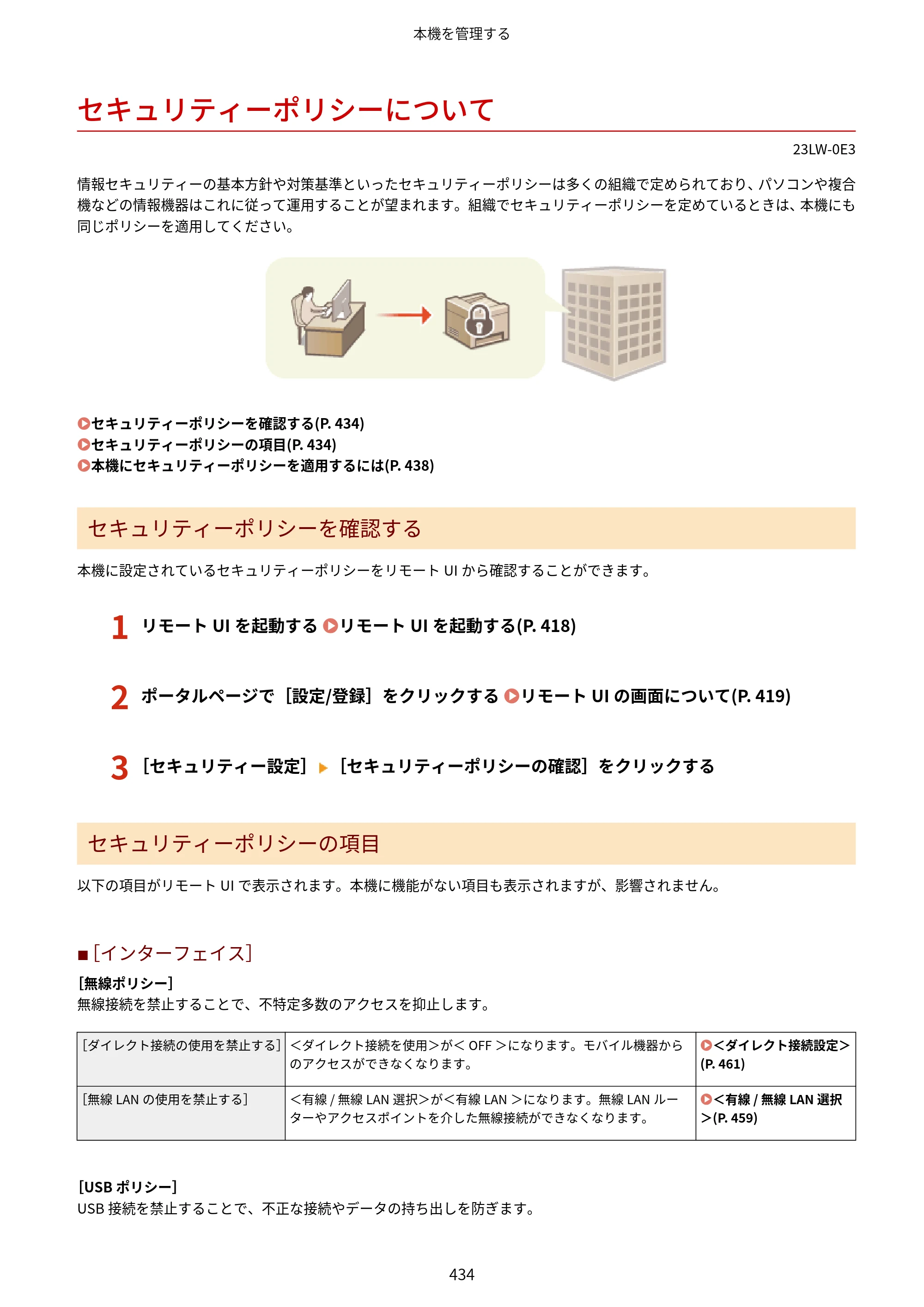 キヤノン MF521dw ユーザーズガイド 2023年8月24日更新（PDF：6.71MB） — セキュリティーポリシーについて — 原本ページ — 442ページ