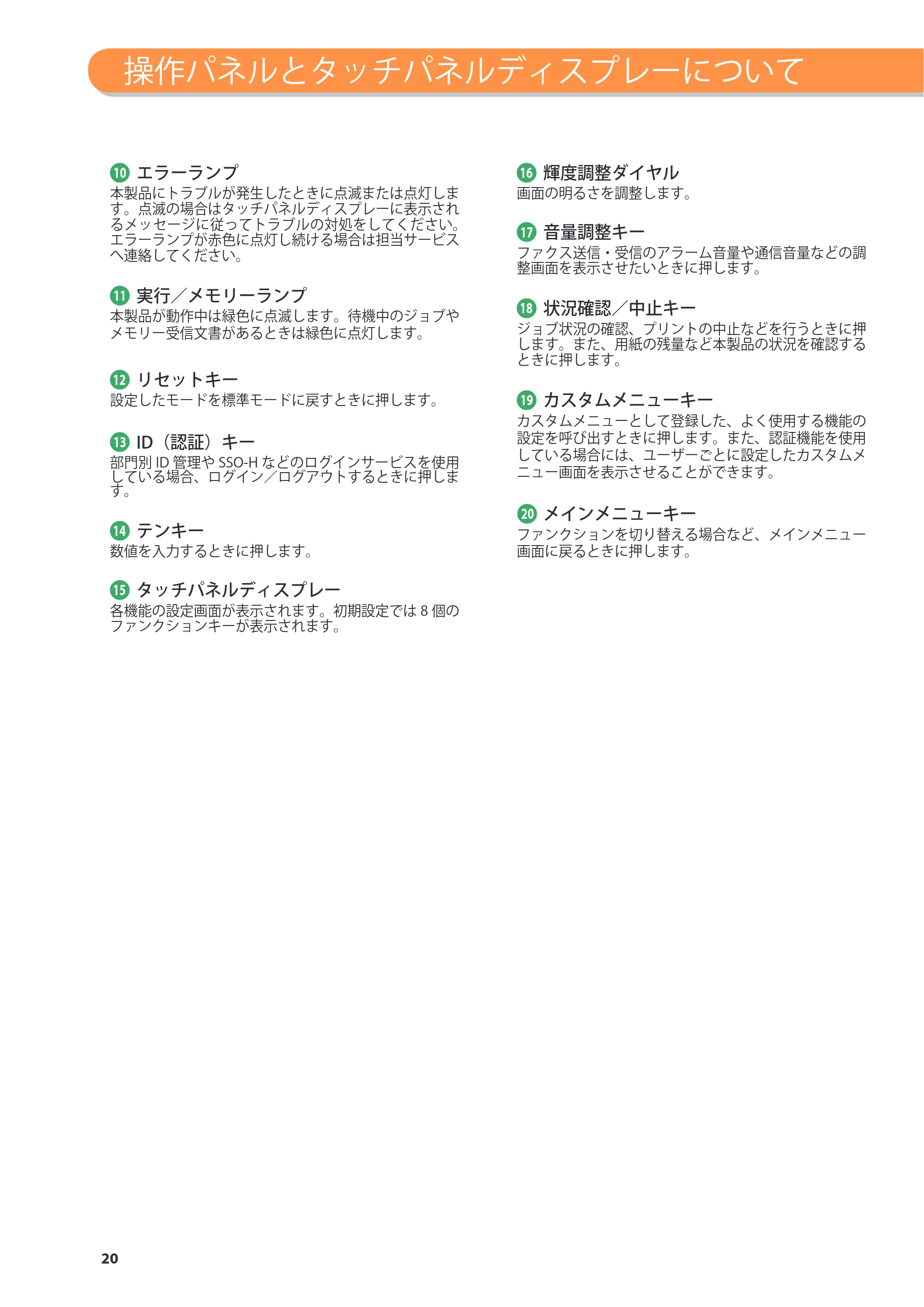 キヤノン C7270/C7260 オンラインマニュアル 基本操作ガイド 2013年1月16日更新（PDF：21.3MB） — 原本ページ — 20ページ