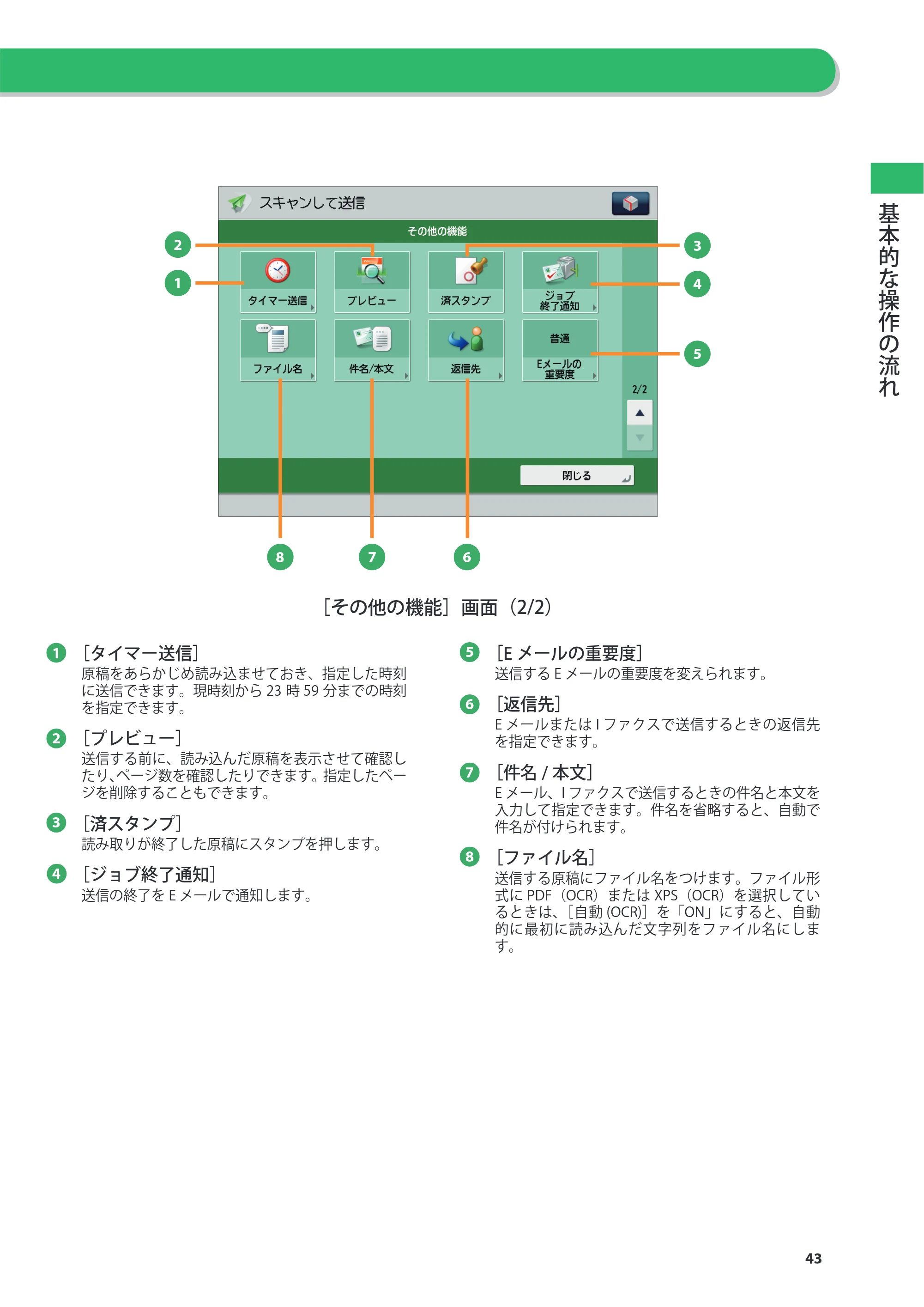 キヤノン C7270/C7260 オンラインマニュアル 基本操作ガイド 2013年1月16日更新（PDF：21.3MB） — 原本ページ — 43ページ