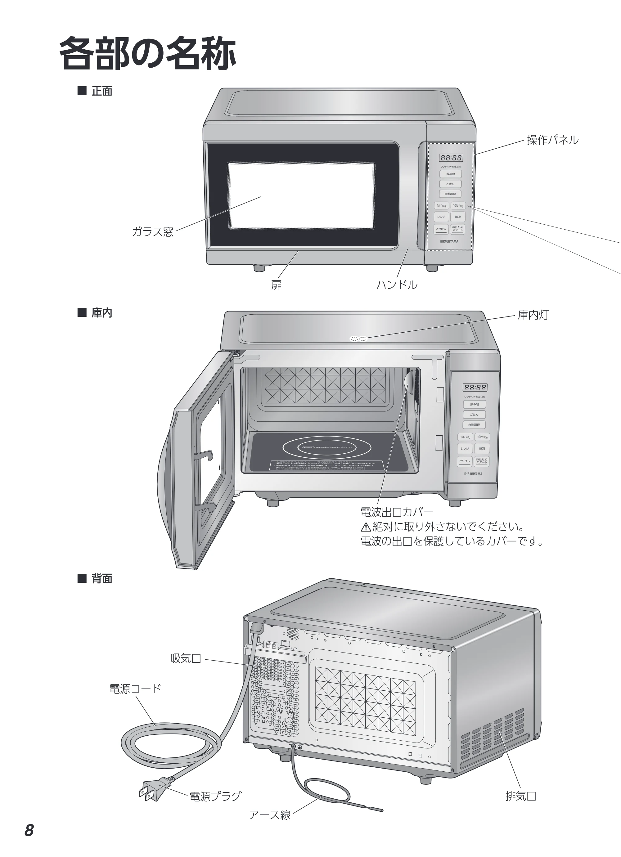 アイリスオーヤマ KMB-F186 取扱説明書 — 原本ページ — 8ページ