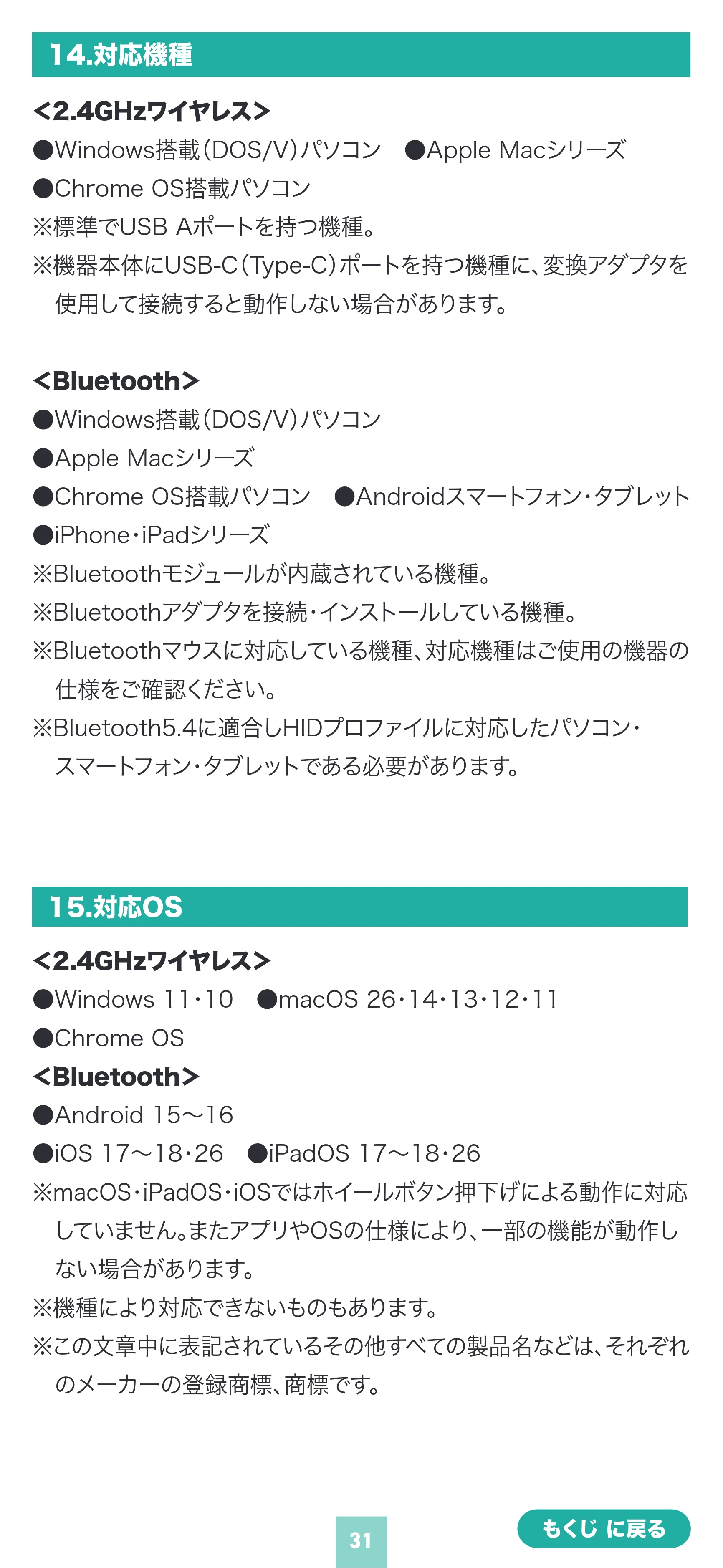 サンワサプライ MA-EWBS536BL 取扱説明書 — 原本ページ — 31ページ