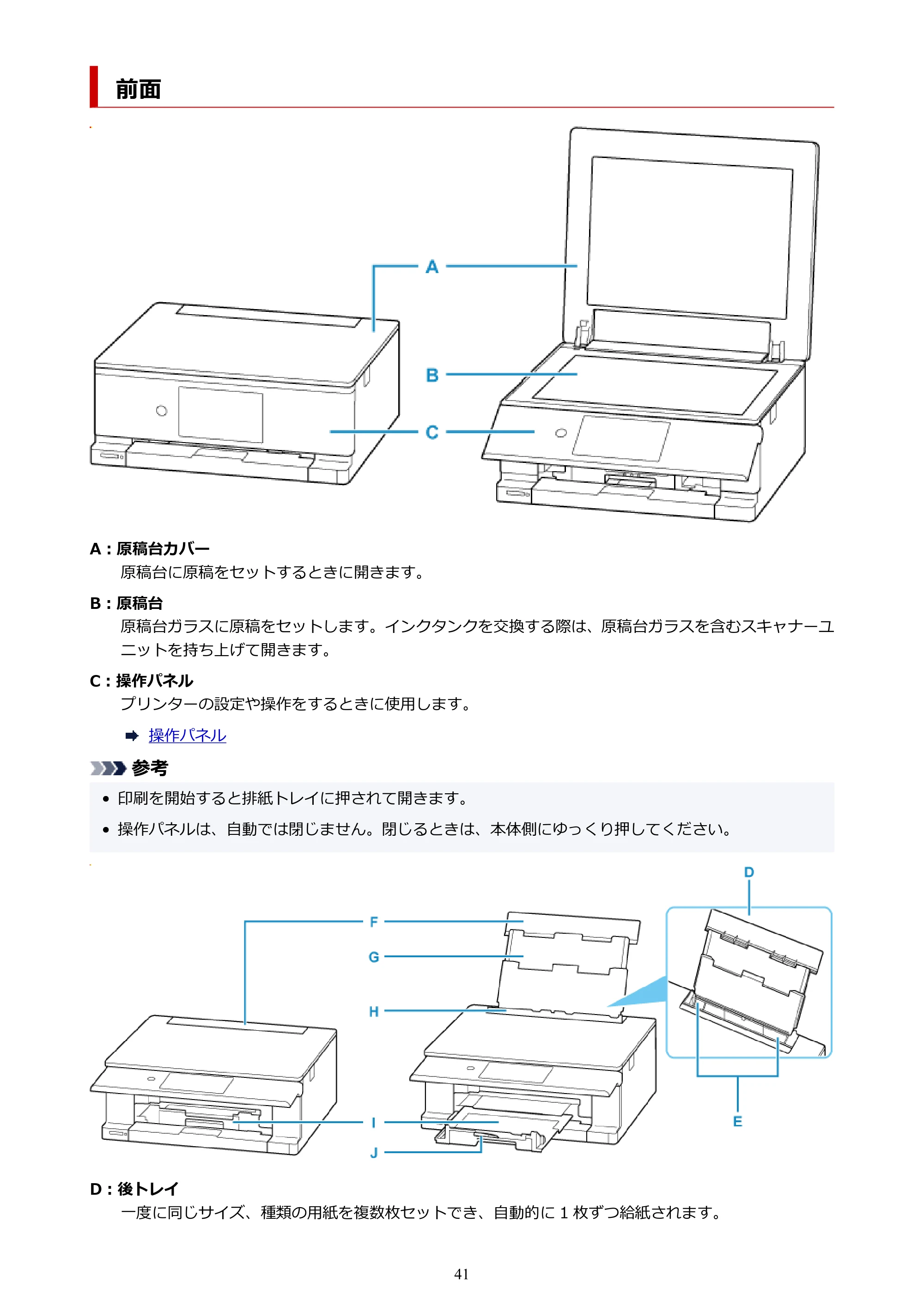 キヤノン PIXUS TS8830 オンラインマニュアル PDF版 2024年9月5日掲載(PDF:7.0MB) — 前面 — 原本ページ — 41ページ