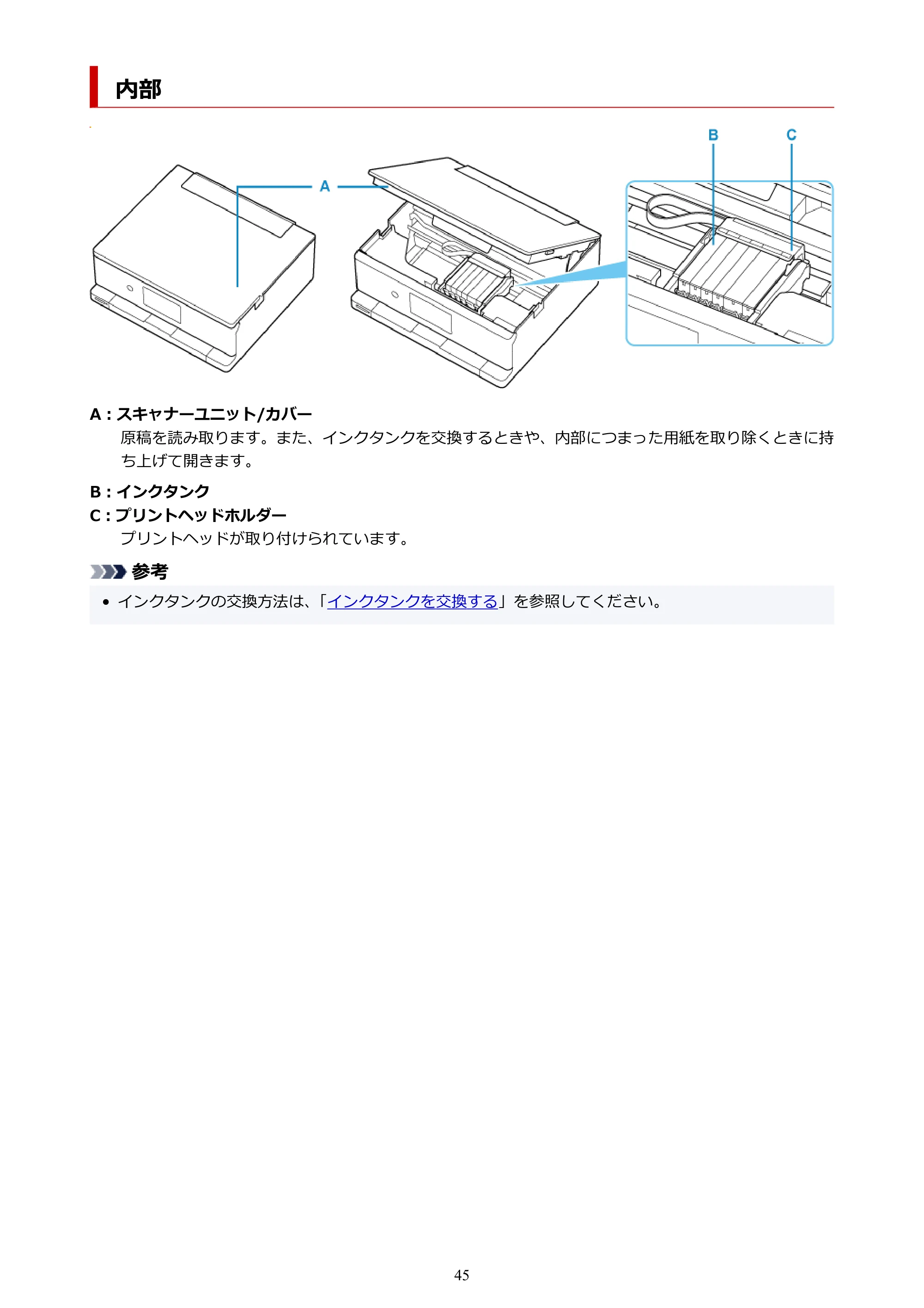 キヤノン PIXUS TS8830 オンラインマニュアル PDF版 2024年9月5日掲載(PDF:7.0MB) — 内部 — 原本ページ — 45ページ