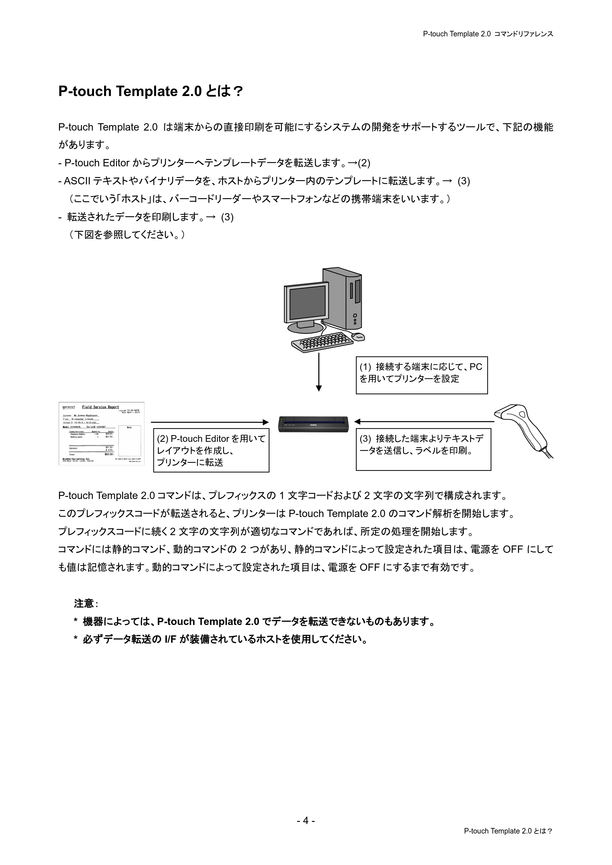 ブラザー PJ-823 / PJ-863 / PJ-883 P-touch テンプレートマニュアル / コマンドリファレンス — P-touch Template 2.0とは? — 原本ページ — 8ページ