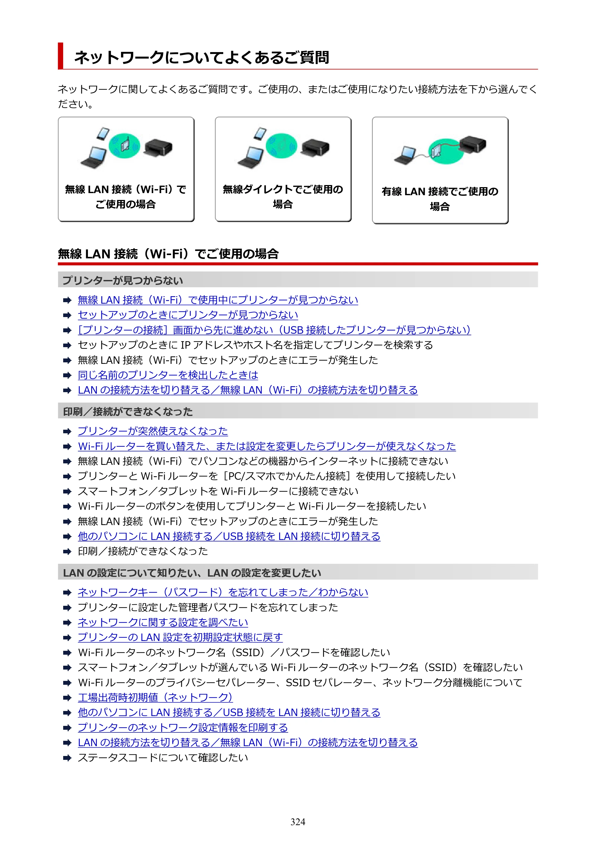 キヤノン TR8630/TR8630a オンラインマニュアル PDF版 （Mac版） 2021年4月27日掲載（PDF：14.4MB） — ネットワークについてよくあるご質問 — 原本ページ — 324ページ