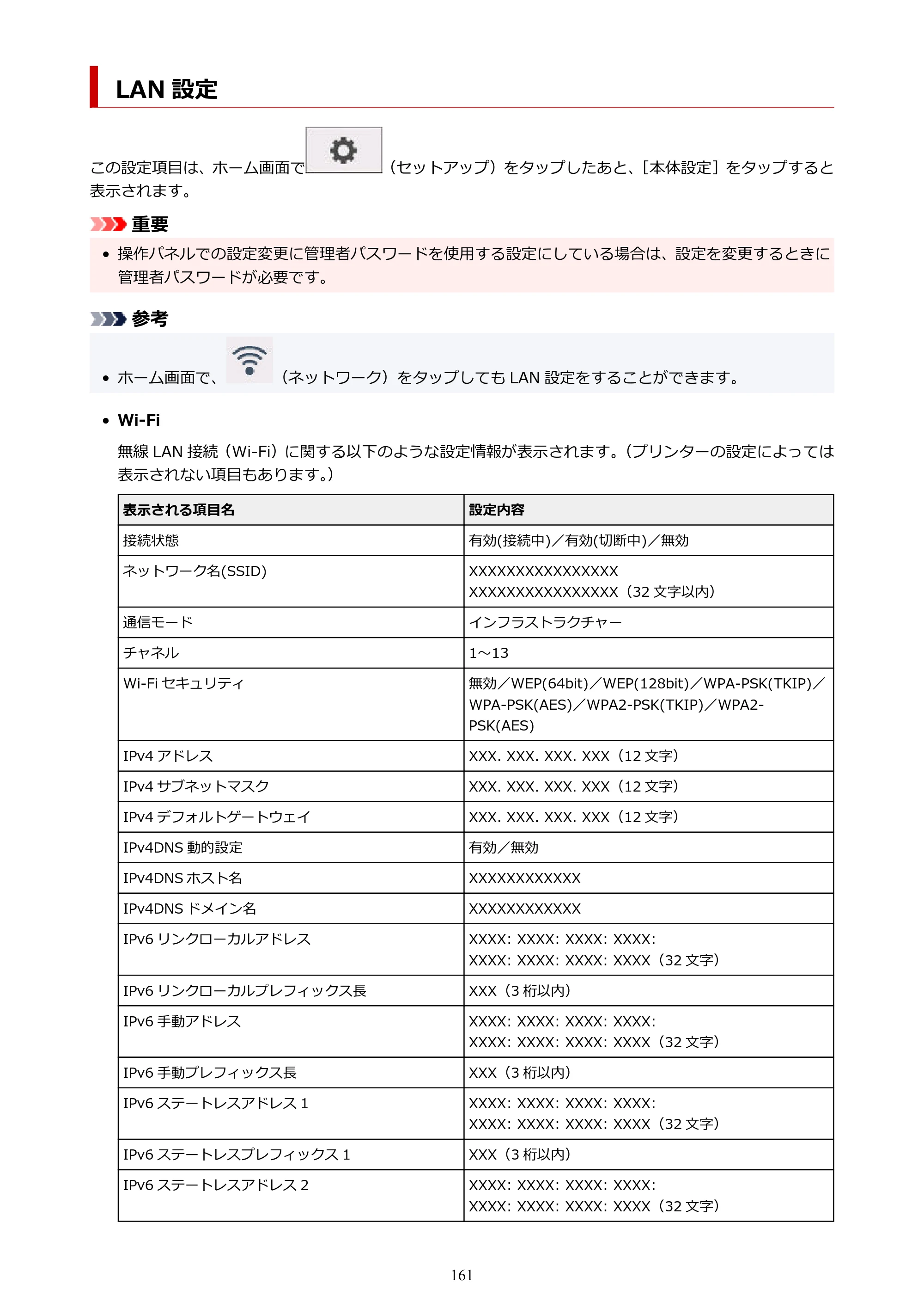 キヤノン GP-200・GP-300 GP-300・GP-200 （PDF） 電子マニュアル（Windows）2025年5月29日更新（PDF：8.54MB） — LAN 設定 — 原本ページ — 161ページ