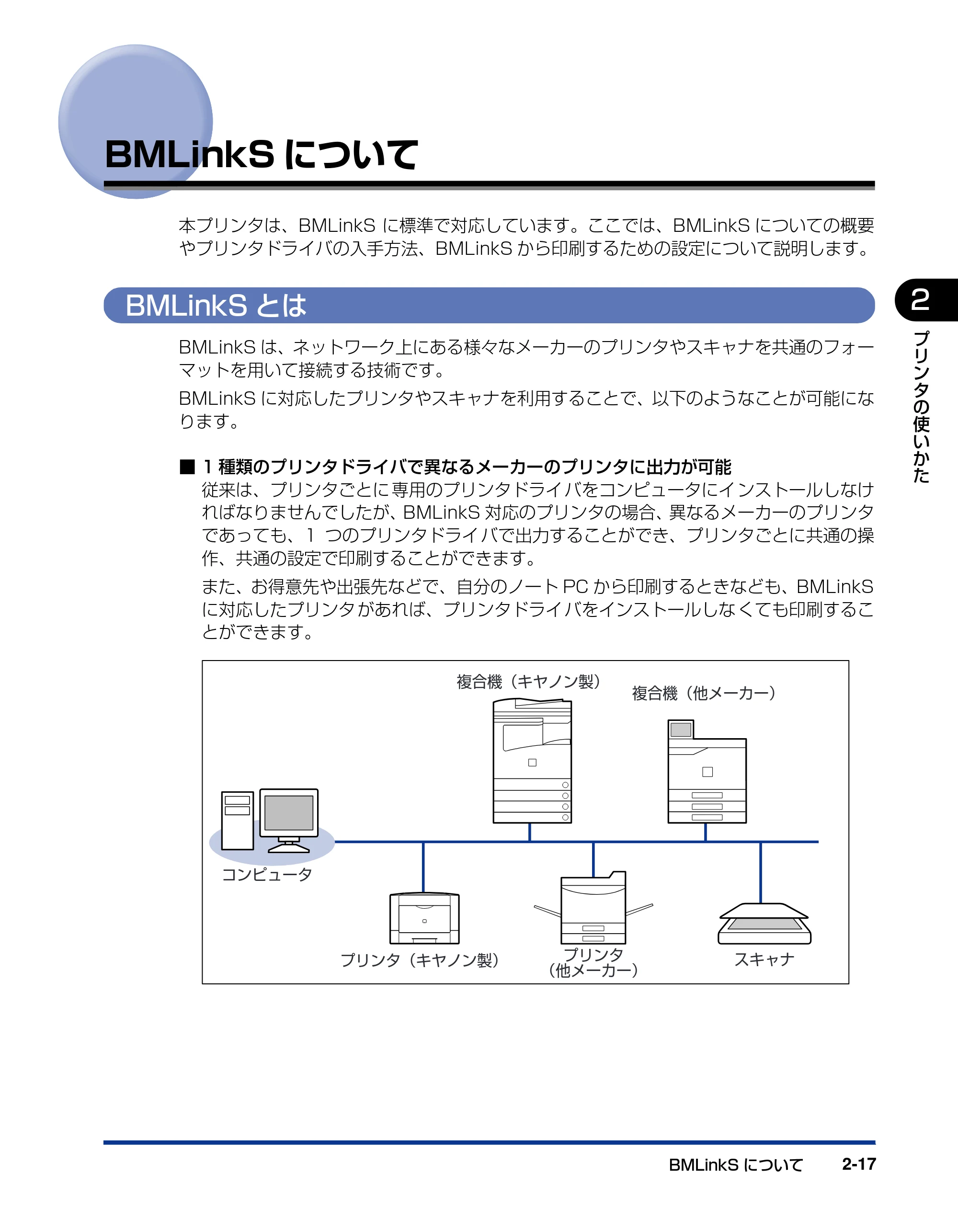キヤノン LBP3970/3920 ユーザーズガイド 2010年1月20日掲載 （PDF形式／7.39Mバイト） — BMLinkSについて — 原本ページ — 49ページ