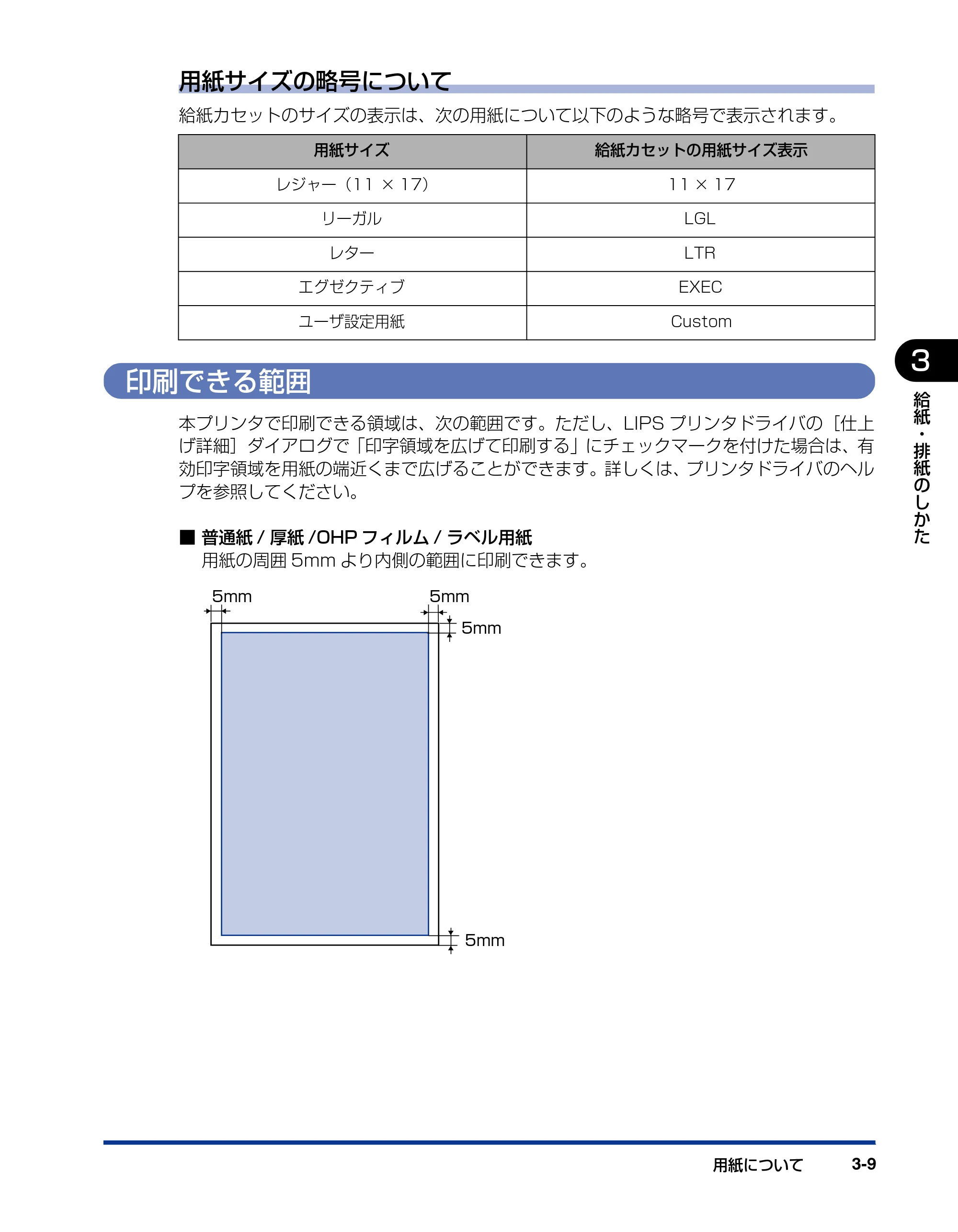 キヤノン LBP3970/3920 ユーザーズガイド 2010年1月20日掲載 （PDF形式／7.39Mバイト） — 印刷できる範囲 — 原本ページ — 79ページ