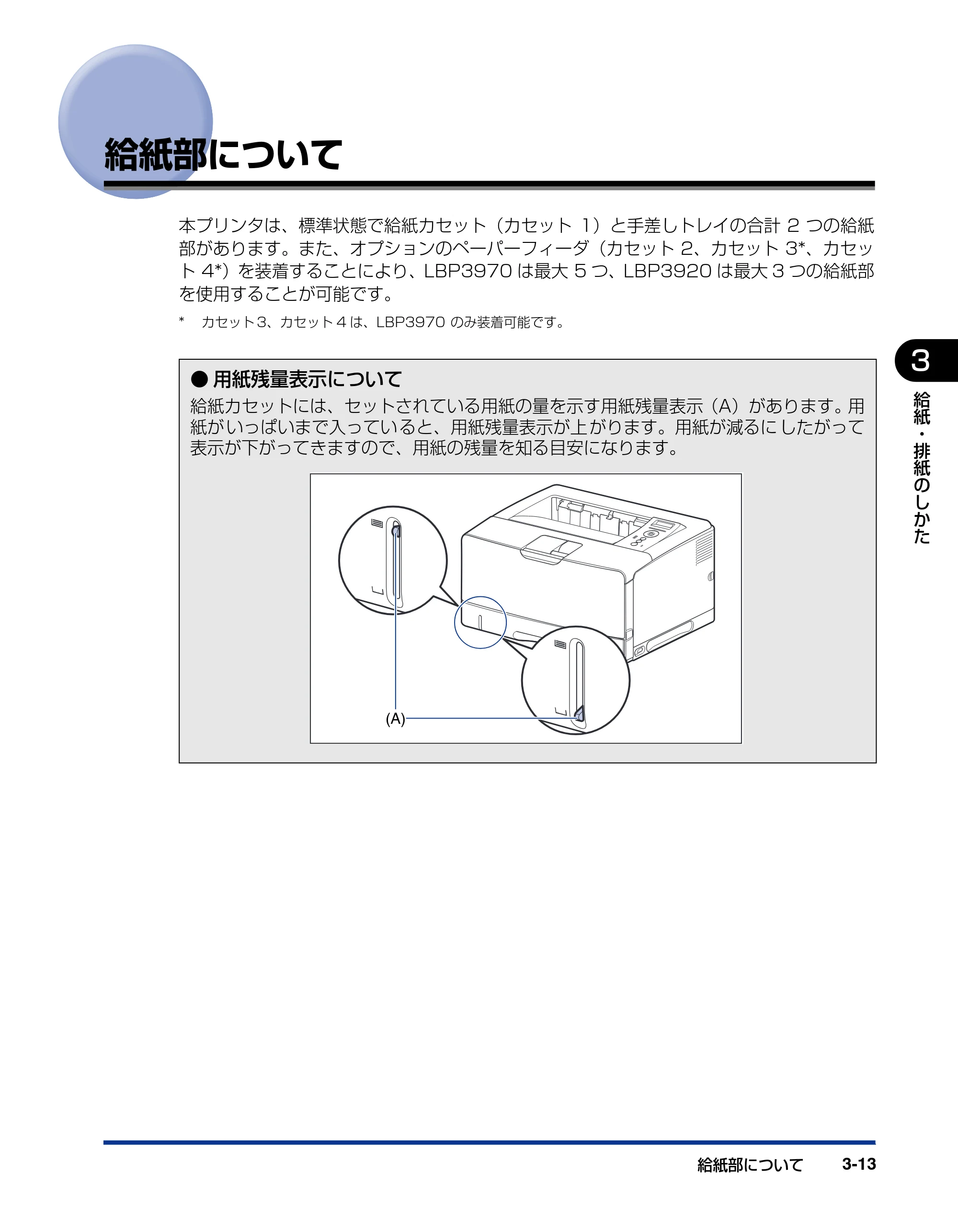 キヤノン LBP3970/3920 ユーザーズガイド 2010年1月20日掲載 （PDF形式／7.39Mバイト） — 給紙部について — 原本ページ — 83ページ