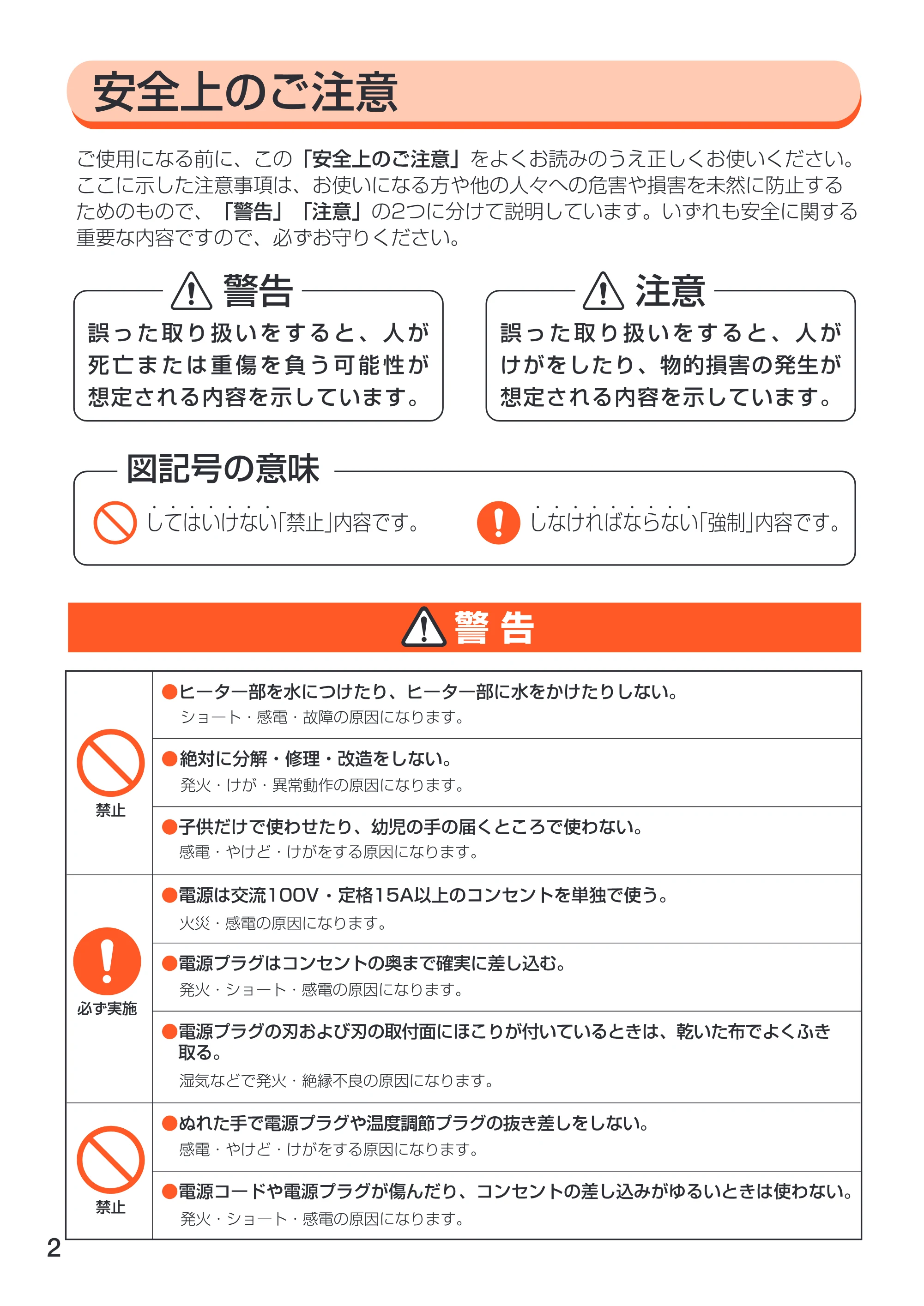 アイリスオーヤマ EGP-2020 取扱説明書 — 原本ページ — 2ページ