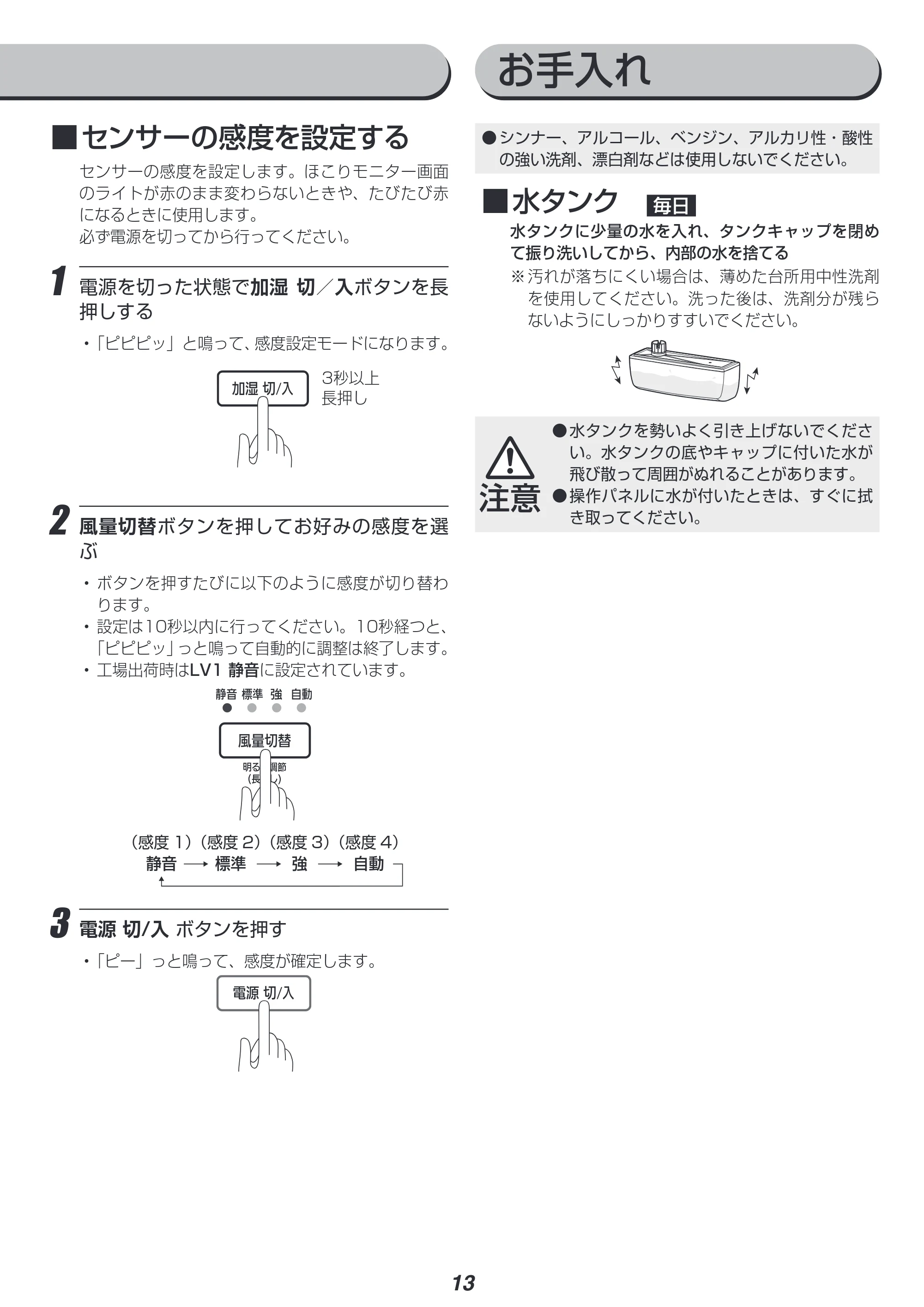 アイリスオーヤマ RHF-404 取扱説明書 — 原本ページ — 13ページ