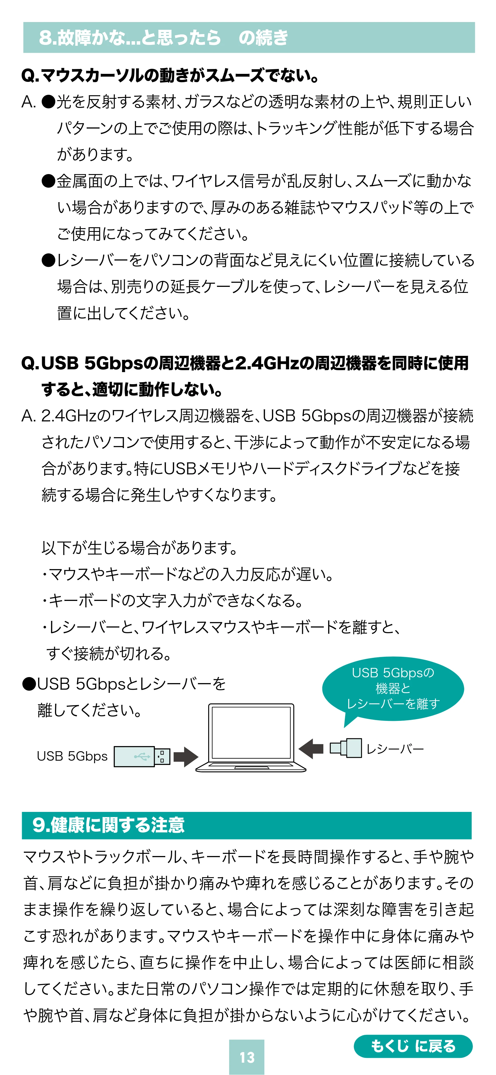 サンワサプライ 400-MAWC097BK 取扱説明書 — 原本ページ — 13ページ