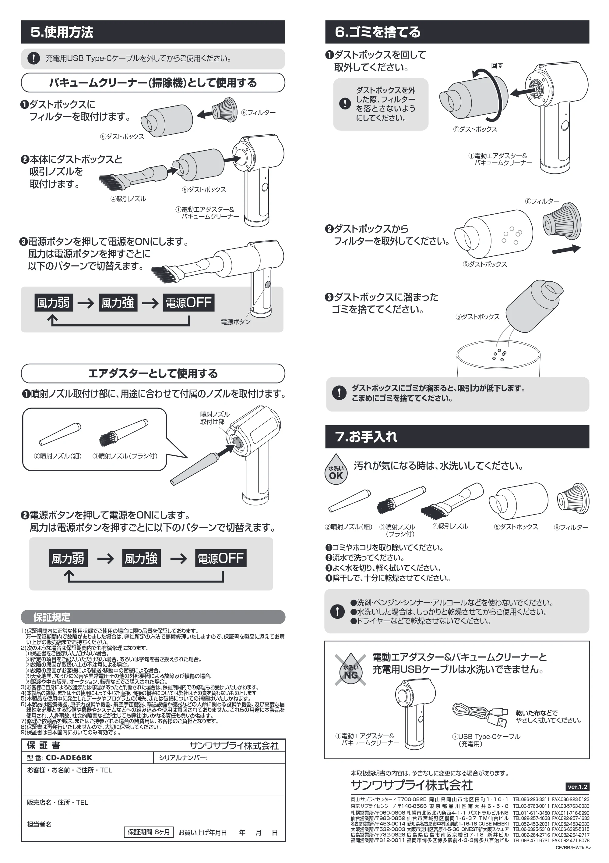 サンワサプライ CD-ADE6BK 取扱説明書 — CD-ADE6BK_manual_1128-2.pdf — 原本ページ — 2ページ