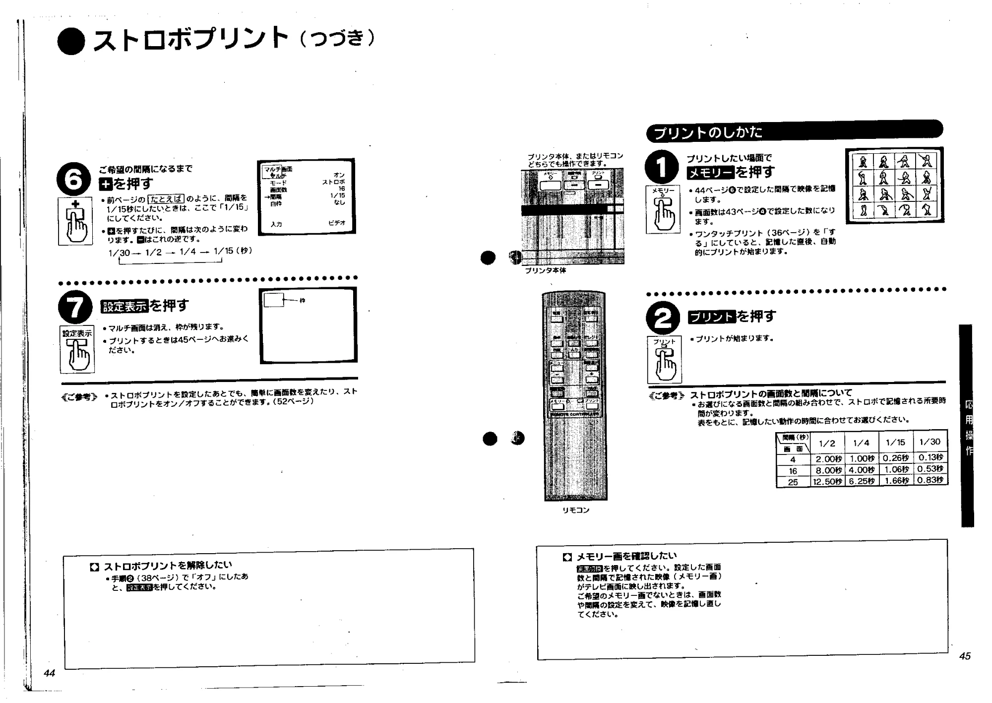 日立 VYVP20 取扱説明書 — . irs . | @ ストロボプリント(つづ き) | — 原本ページ — 22ページ