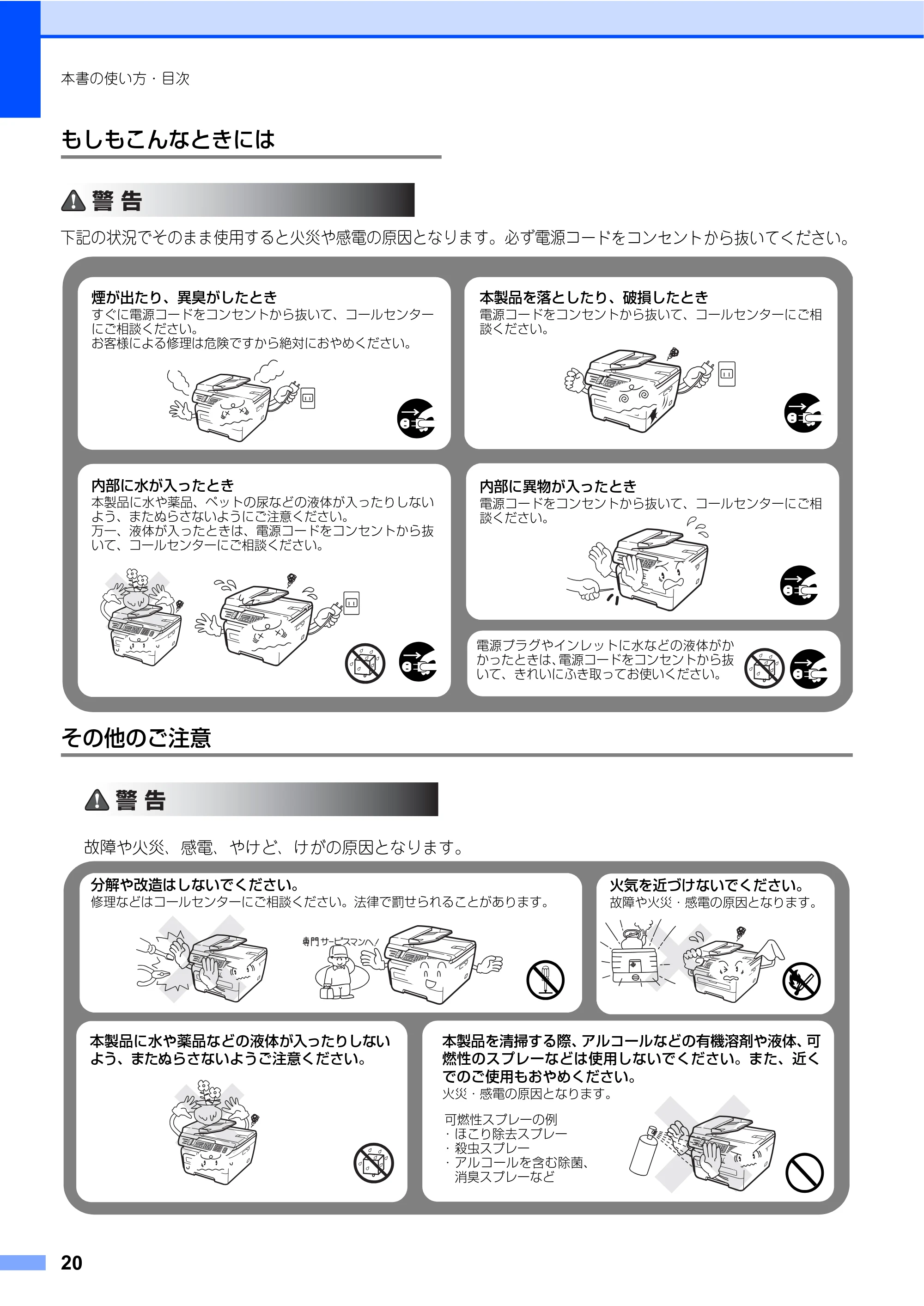 ブラザー MFC-7340 / MFC-7840W 取扱説明書（本体） — 原本ページ — 20ページ