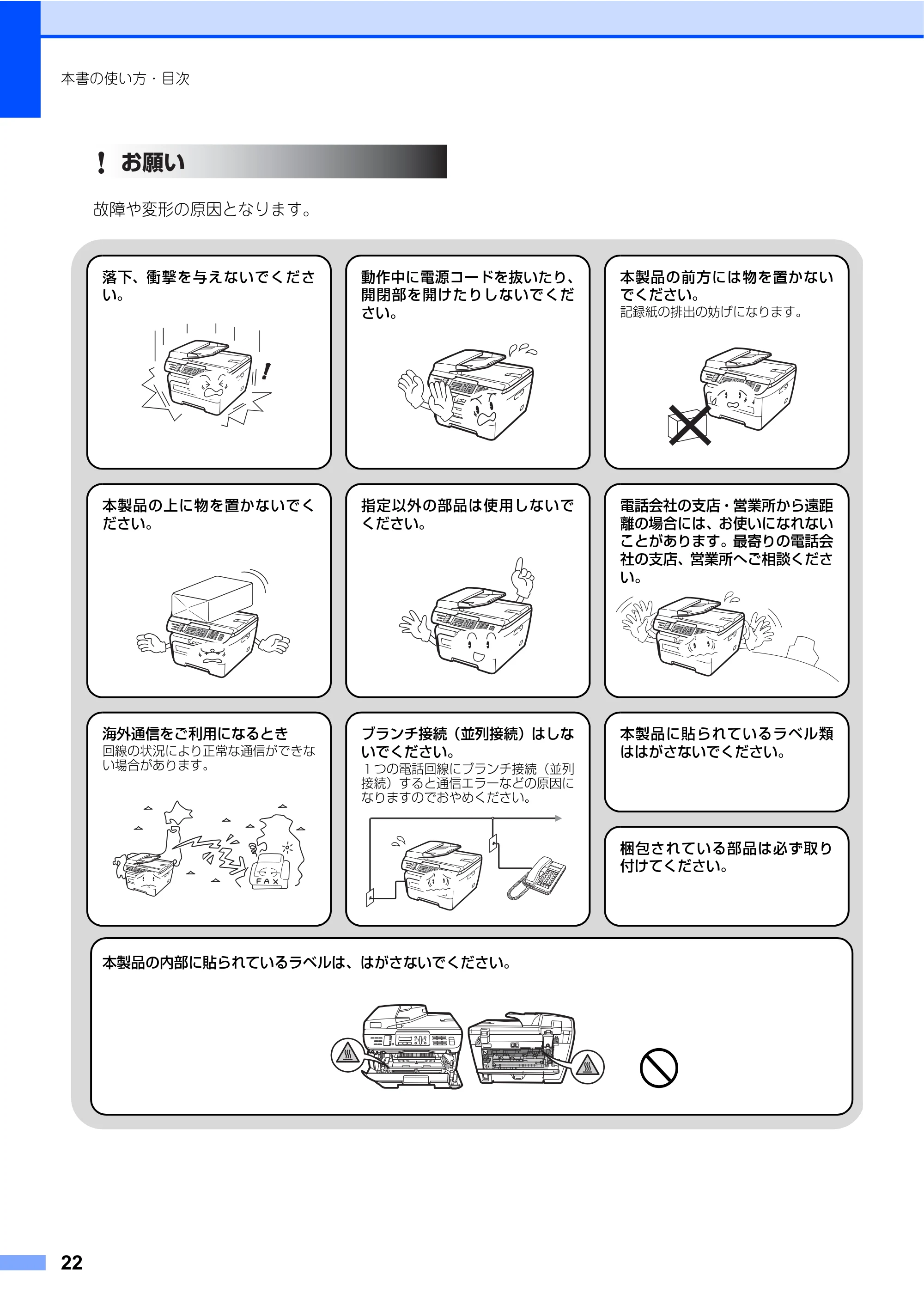 ブラザー MFC-7340 / MFC-7840W 取扱説明書（本体） — 原本ページ — 22ページ