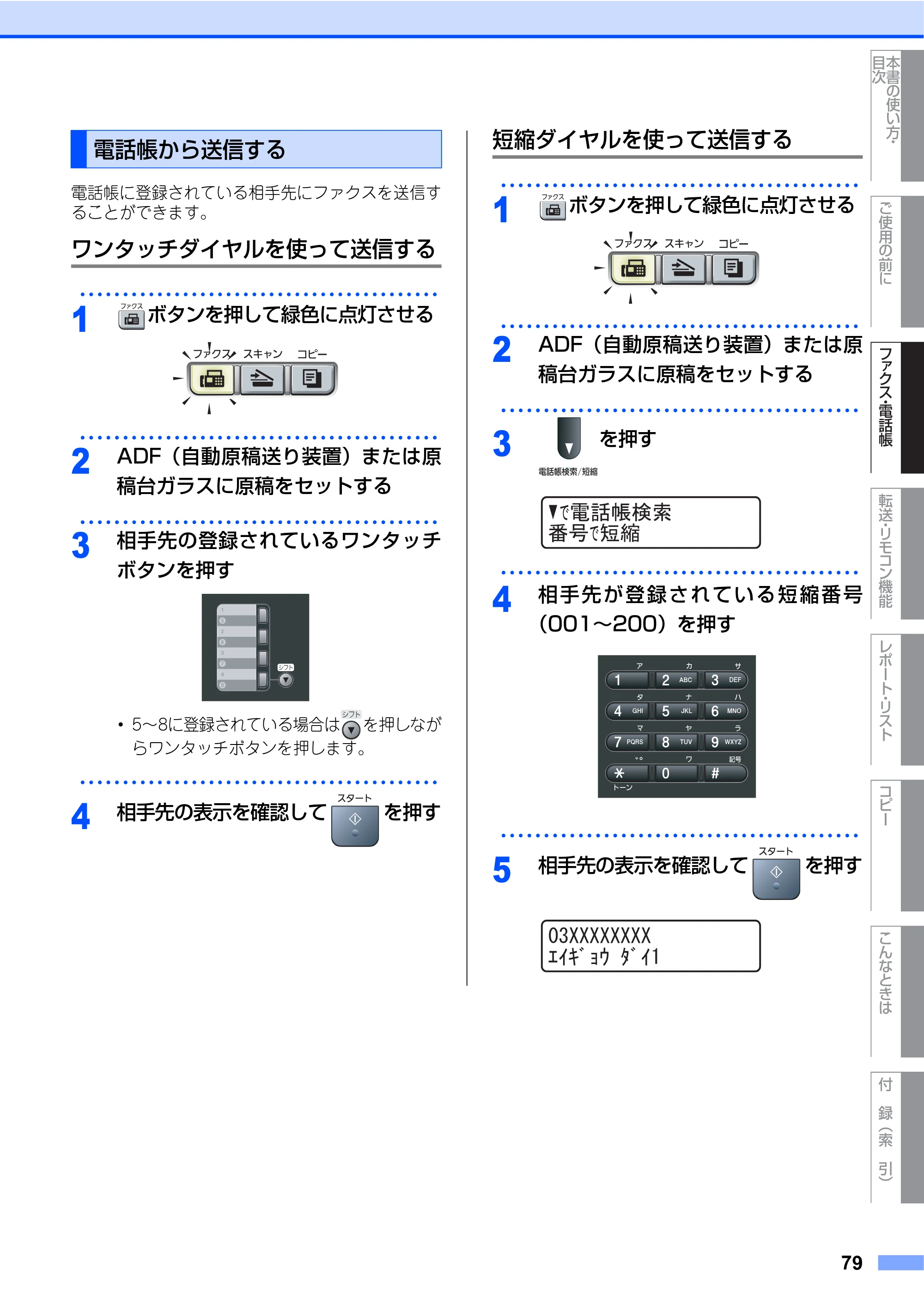 ブラザー MFC-7340 / MFC-7840W 取扱説明書（本体） — 原本ページ — 79ページ
