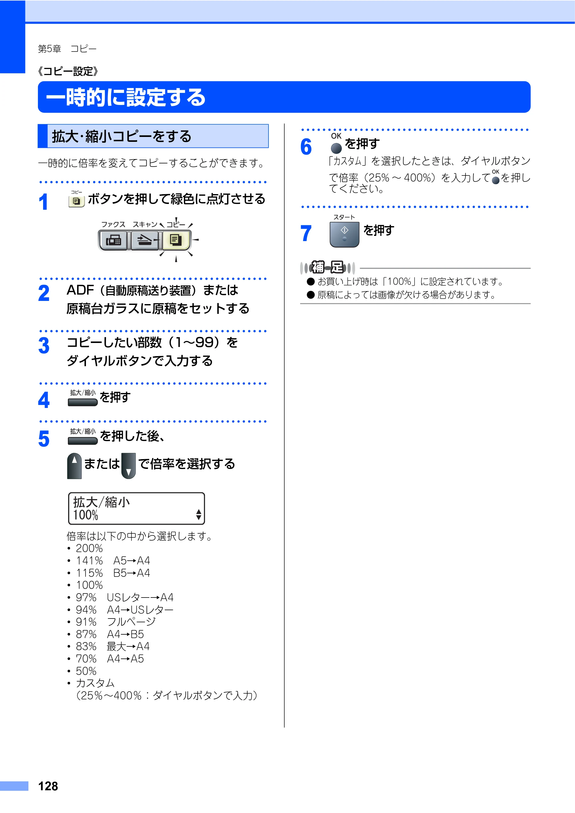 ブラザー MFC-7340 / MFC-7840W 取扱説明書（本体） — 原本ページ — 128ページ