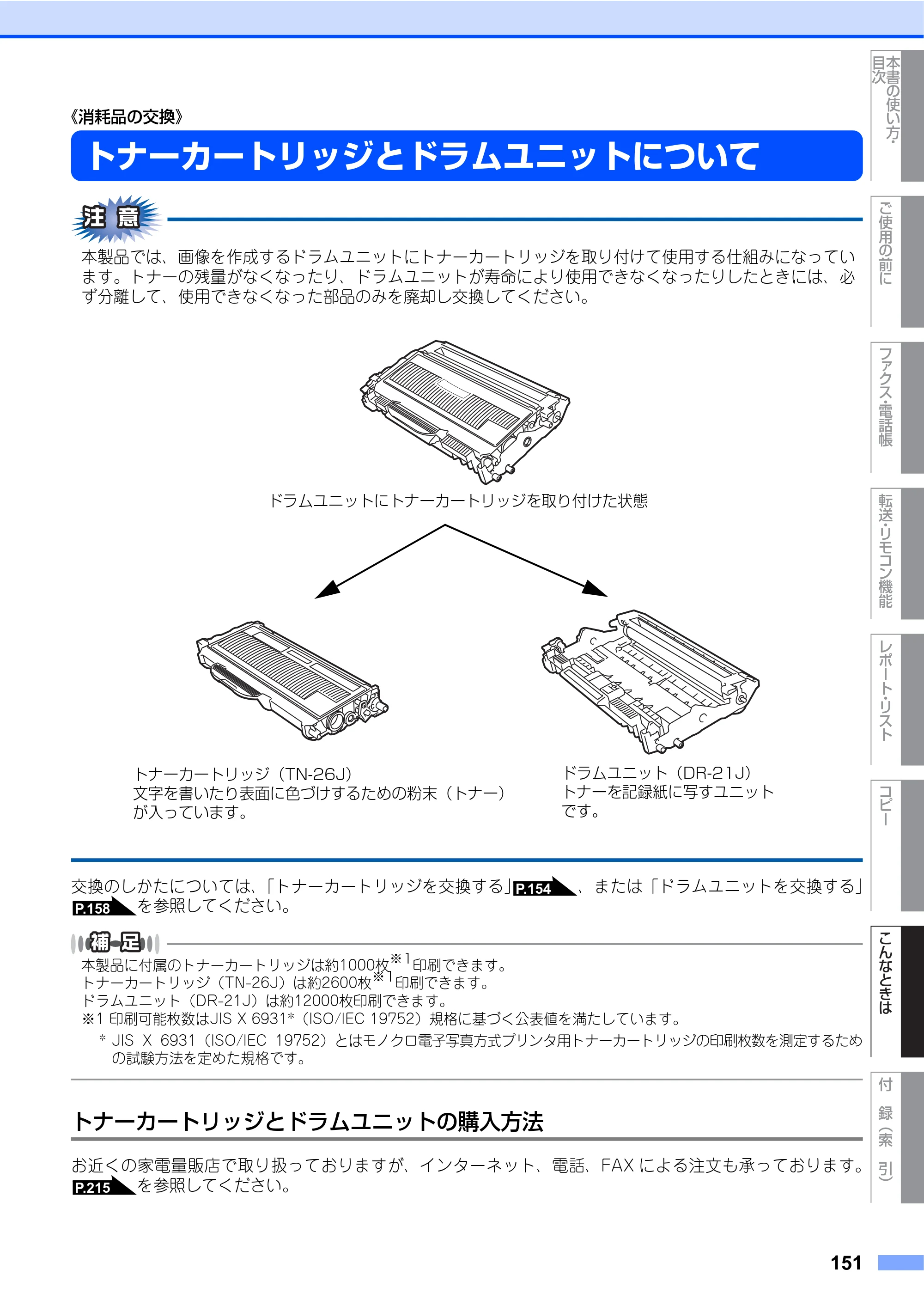 ブラザー MFC-7340 / MFC-7840W 取扱説明書（本体） — 原本ページ — 151ページ