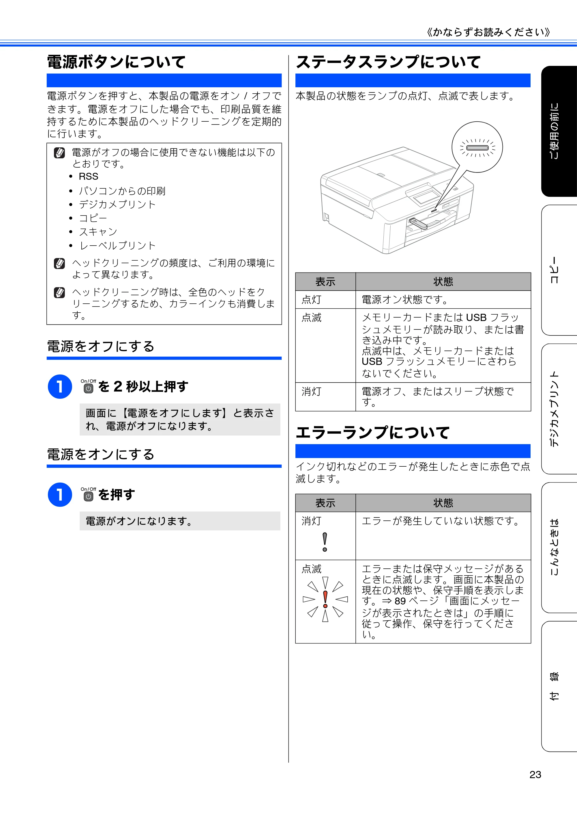ブラザー DCP-J925N ユーザーズガイド ~基本編~ — 電源ボタンについて — 原本ページ — 25ページ