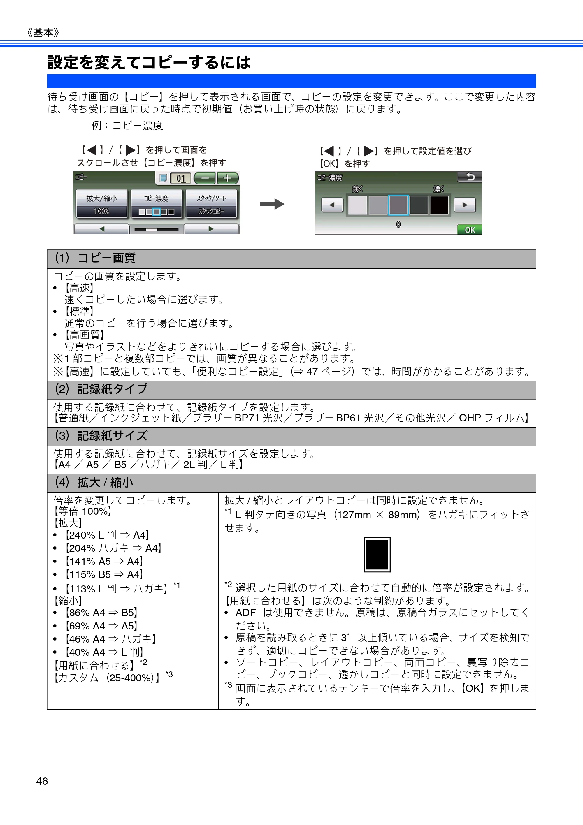 ブラザー DCP-J925N ユーザーズガイド ～基本編～ — 設定を変えてコピーするには — 原本ページ — 48ページ