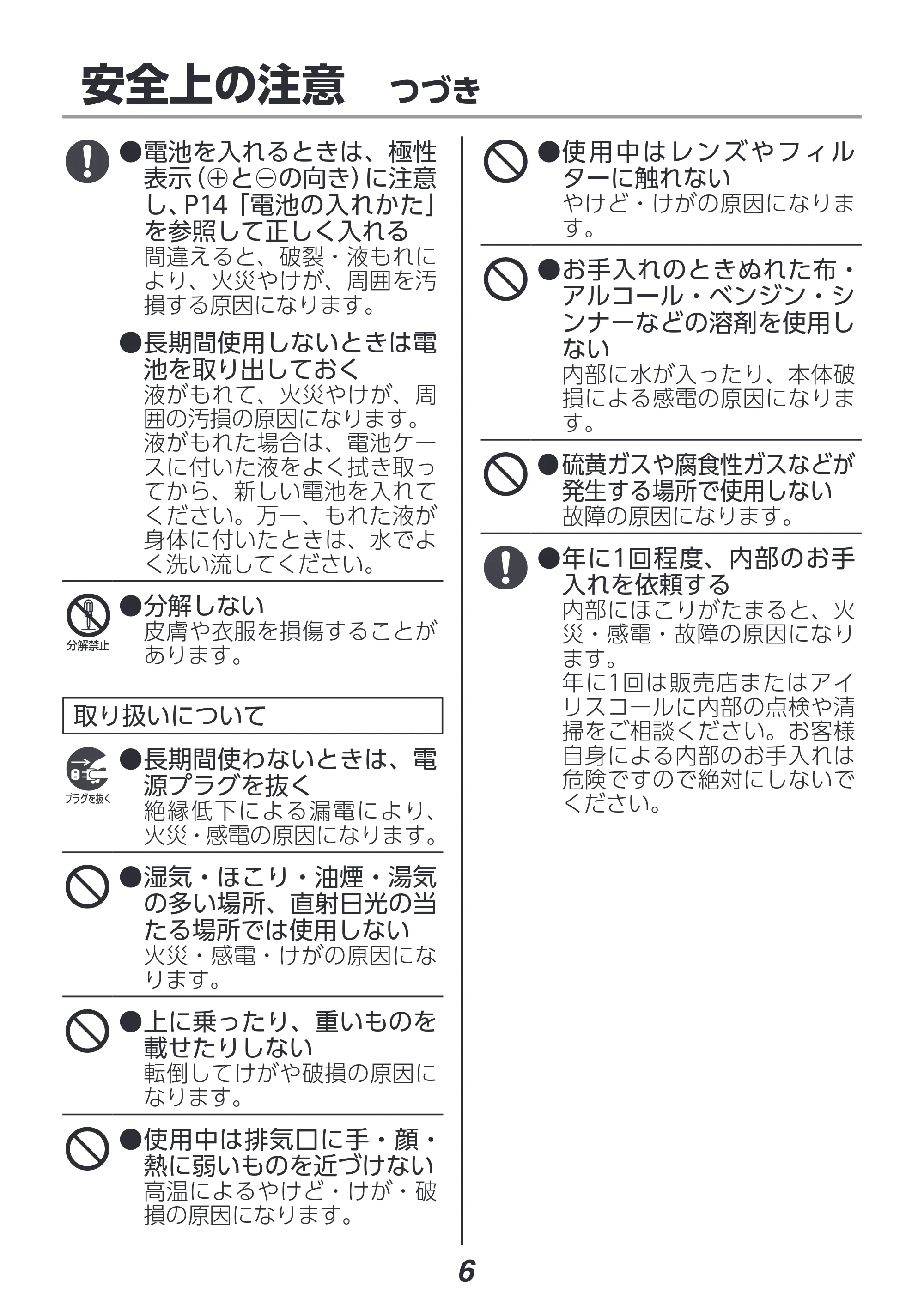 アイリスオーヤマ IP-AU450W 取扱説明書 — 原本ページ — 6ページ