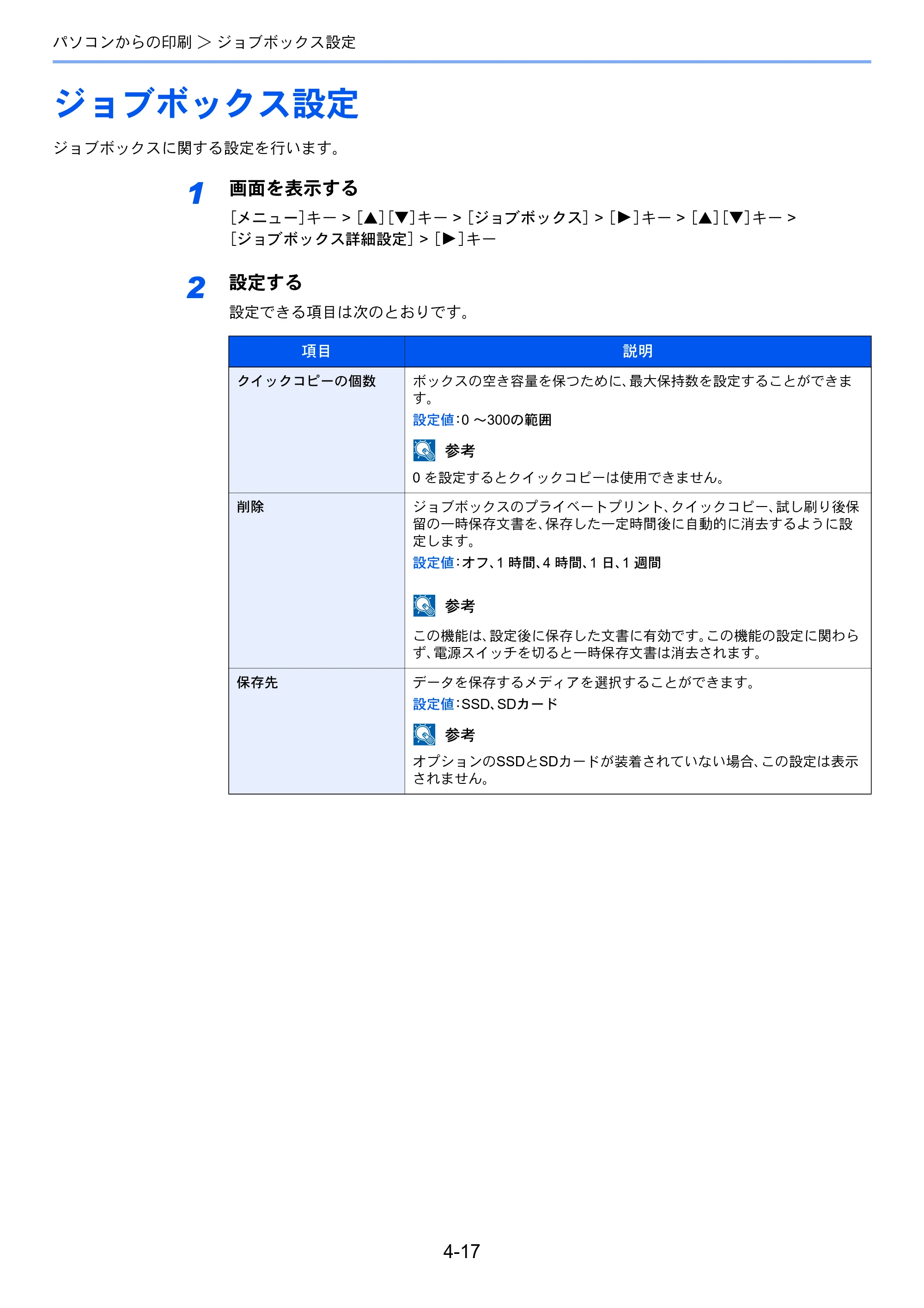 京セラ ECOSYS P6230cdn ECOSYS P6230cdn 使用説明書 — ジョブボックス設定 — 原本ページ — 114ページ