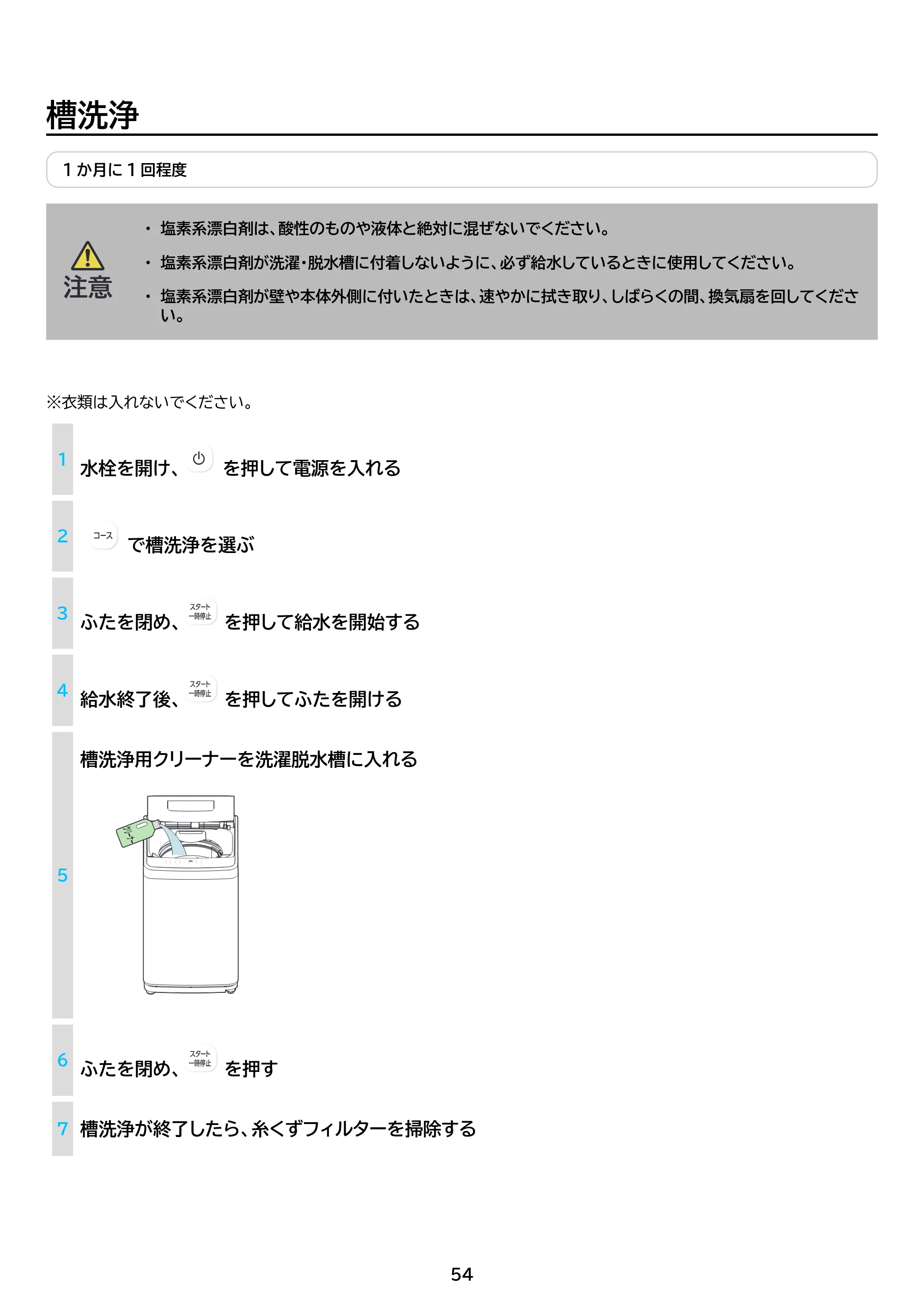 アイリスオーヤマ IAW-T606 取扱説明書 — 原本ページ — 54ページ