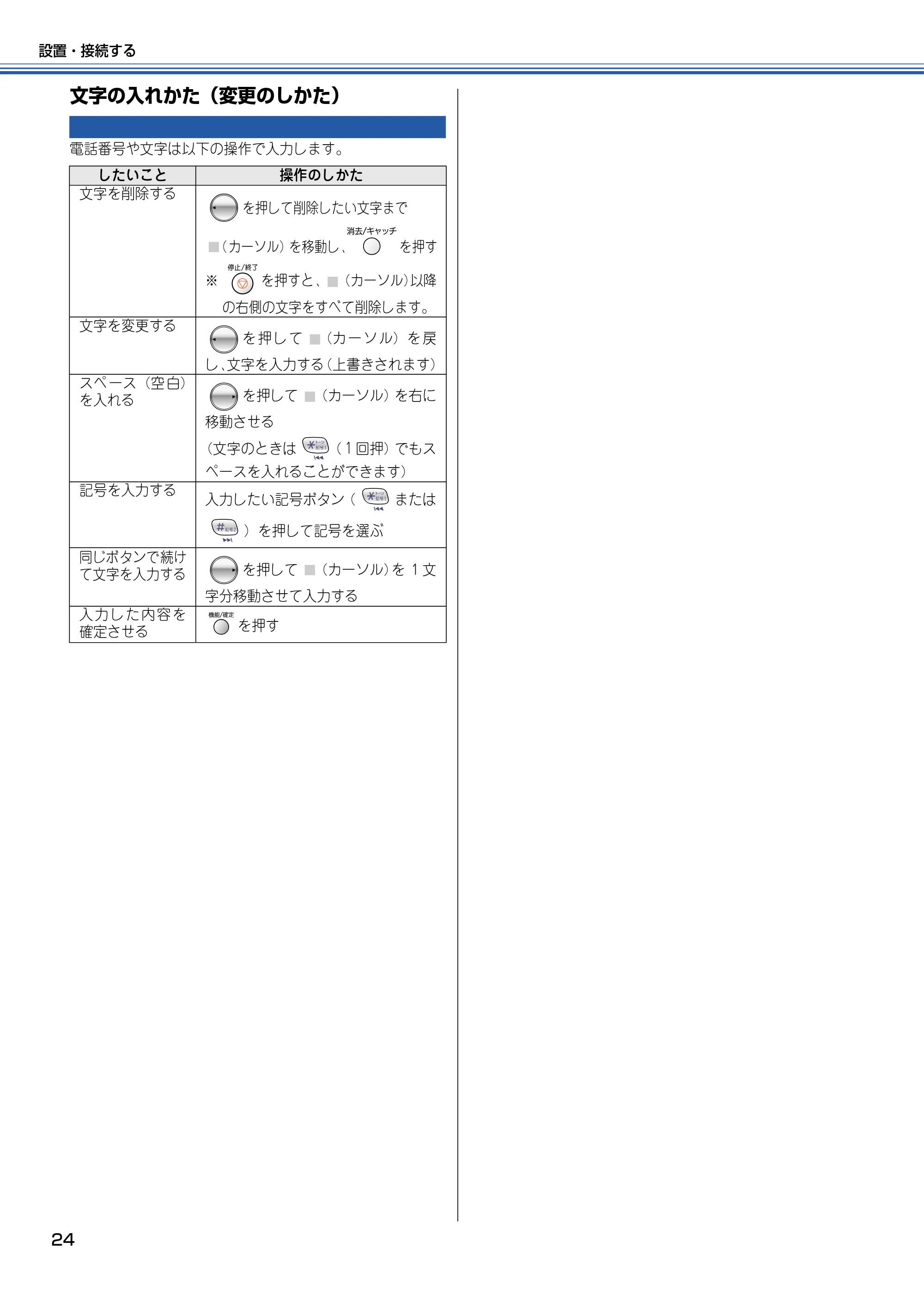 ブラザー MFC-615CL かんたん設置ガイド — 文字の入れかた(変更のしかた) — 原本ページ — 25ページ