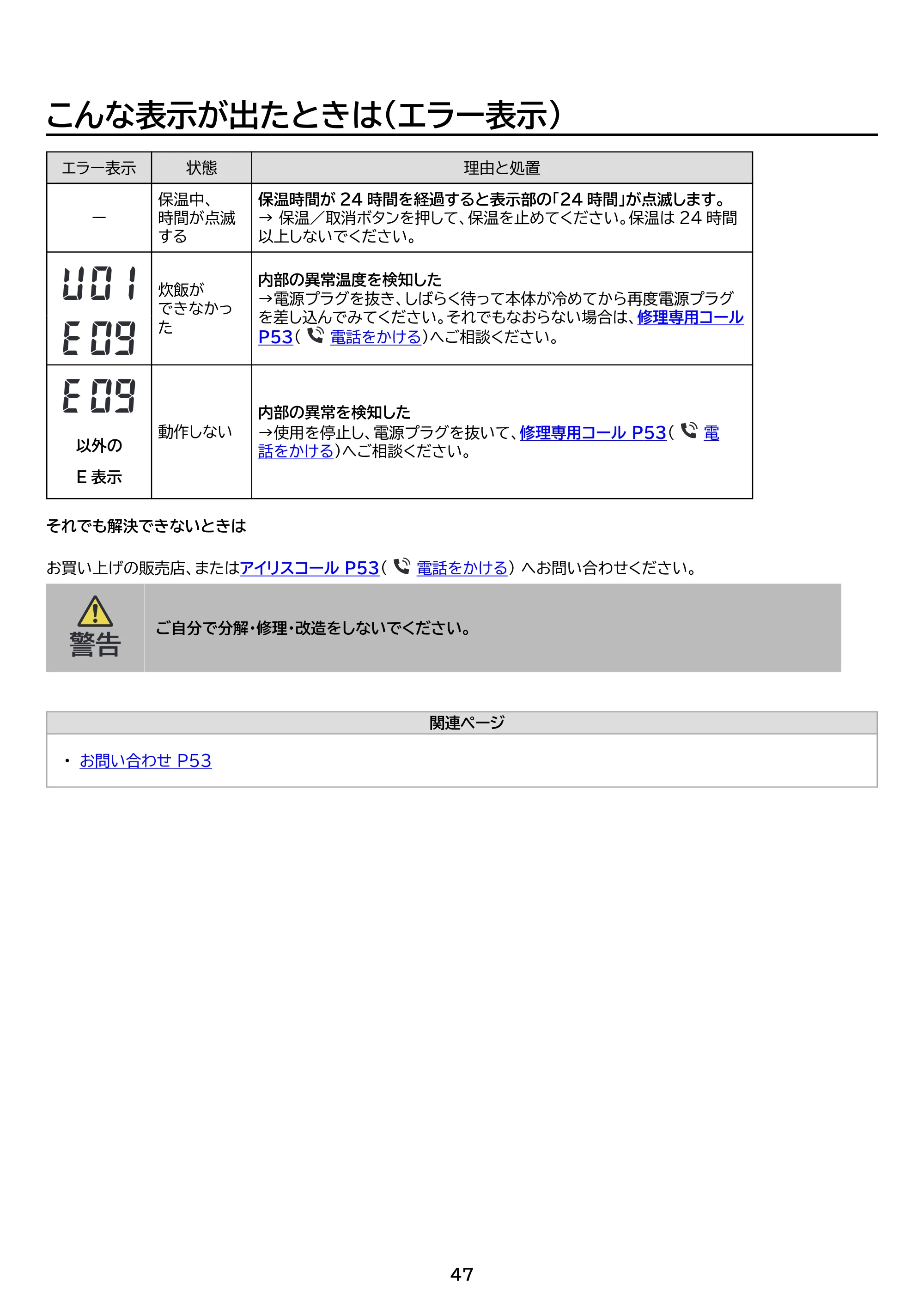 アイリスオーヤマ RC-BMA30 取扱説明書 — 原本ページ — 47ページ