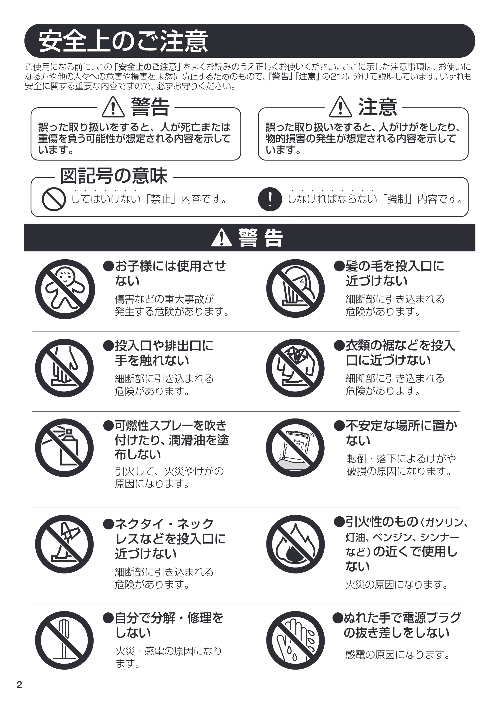 アイリスオーヤマ AFS150C-H 取扱説明書 — 原本ページ — 2ページ