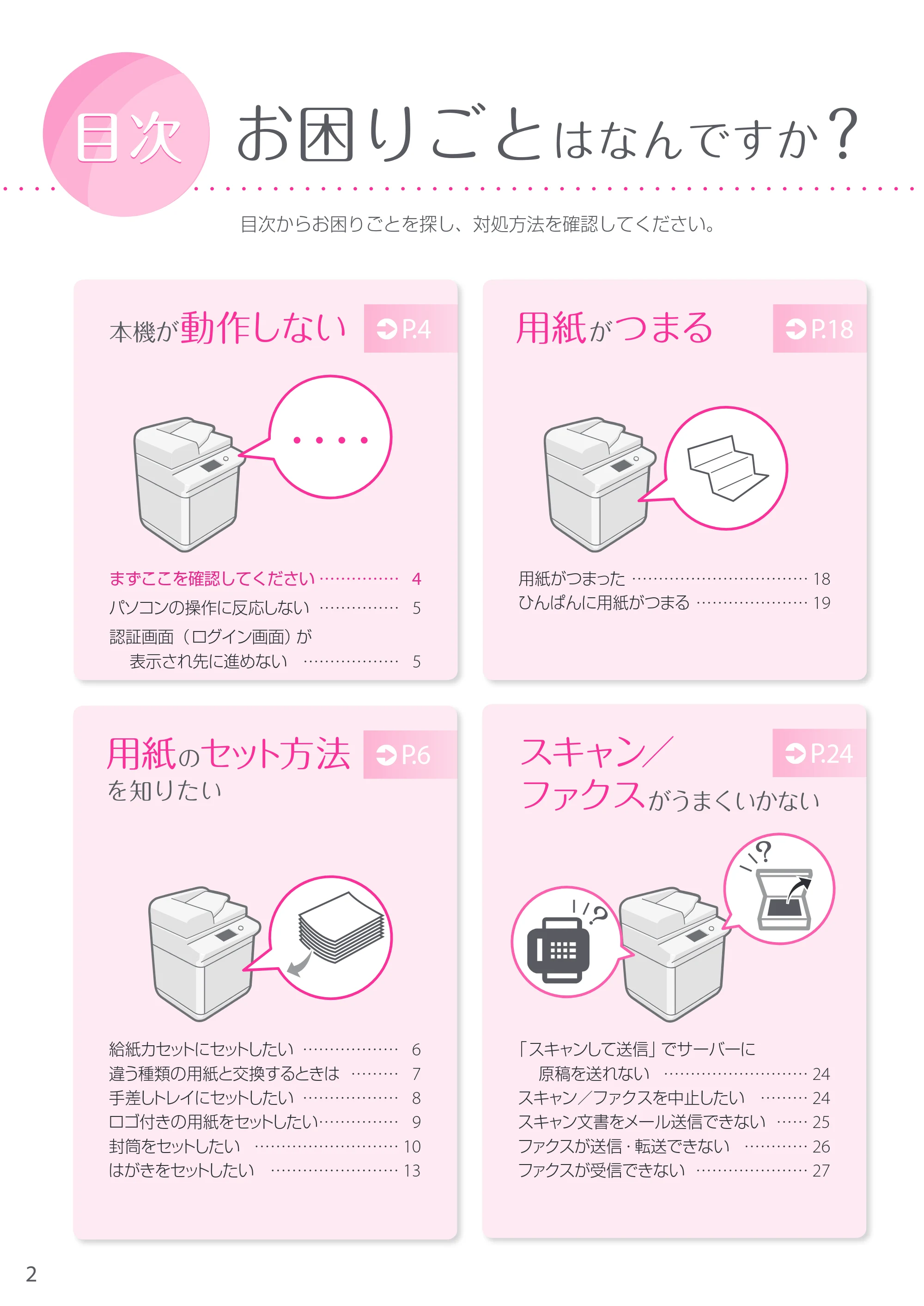 キヤノン A4機用) お困りごと解決ガイド 2019年1月18日更新（PDF：29.9MB） — 原本ページ — 2ページ