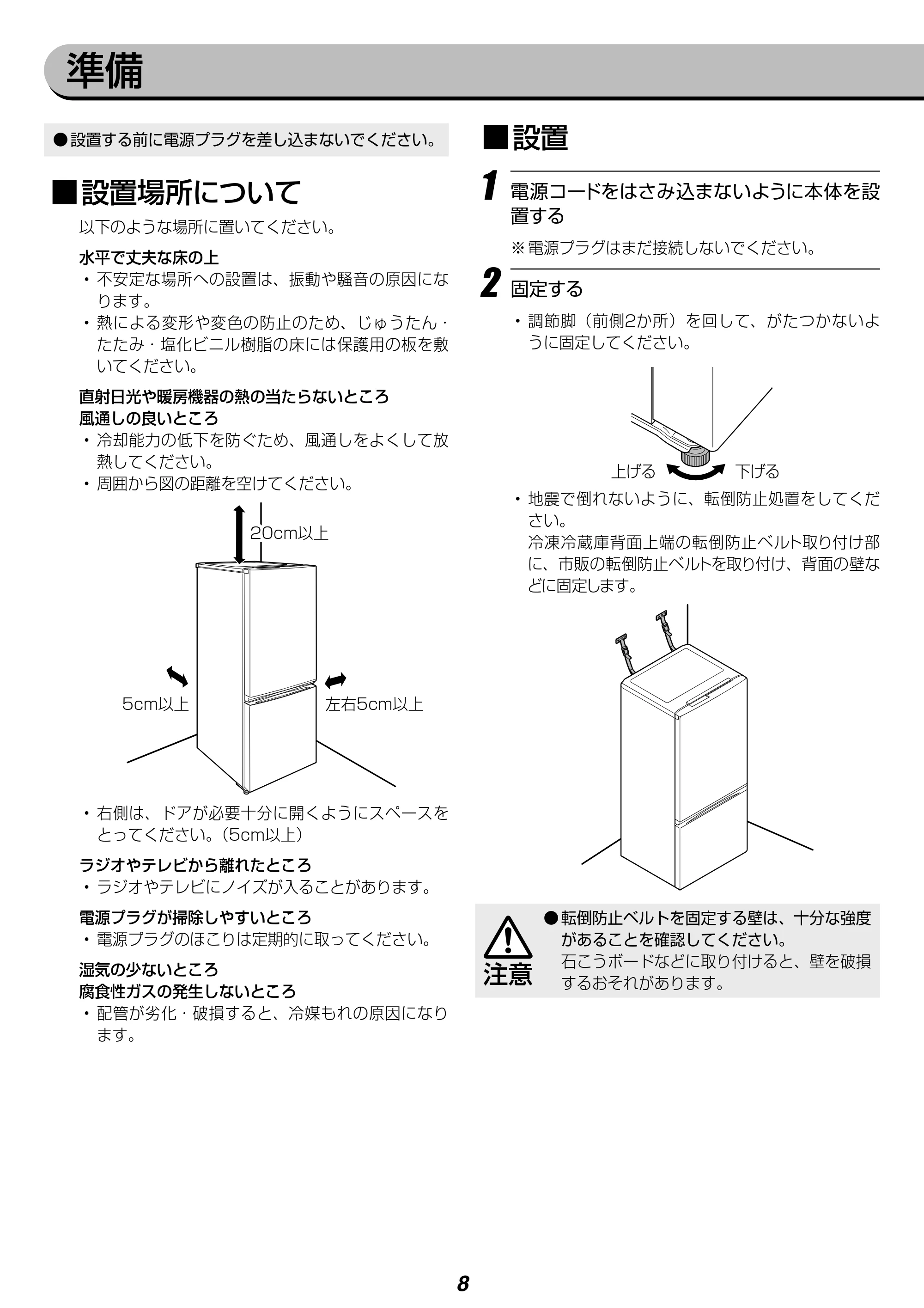 アイリスオーヤマ IRSN-15A-WE 取扱説明書 — 原本ページ — 8ページ