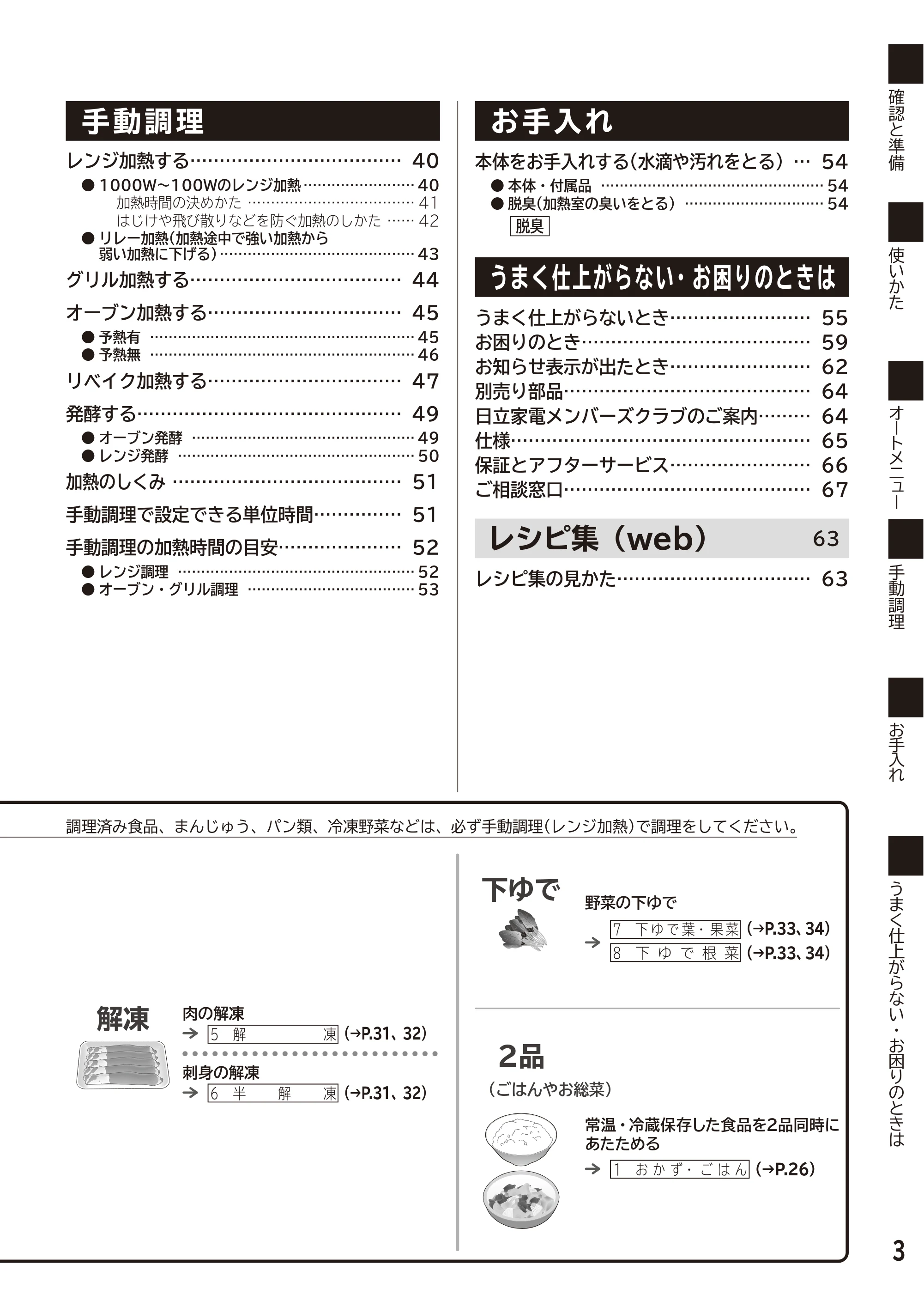 日立 MRO-F6D 取扱説明書 — 原本ページ — 3ページ