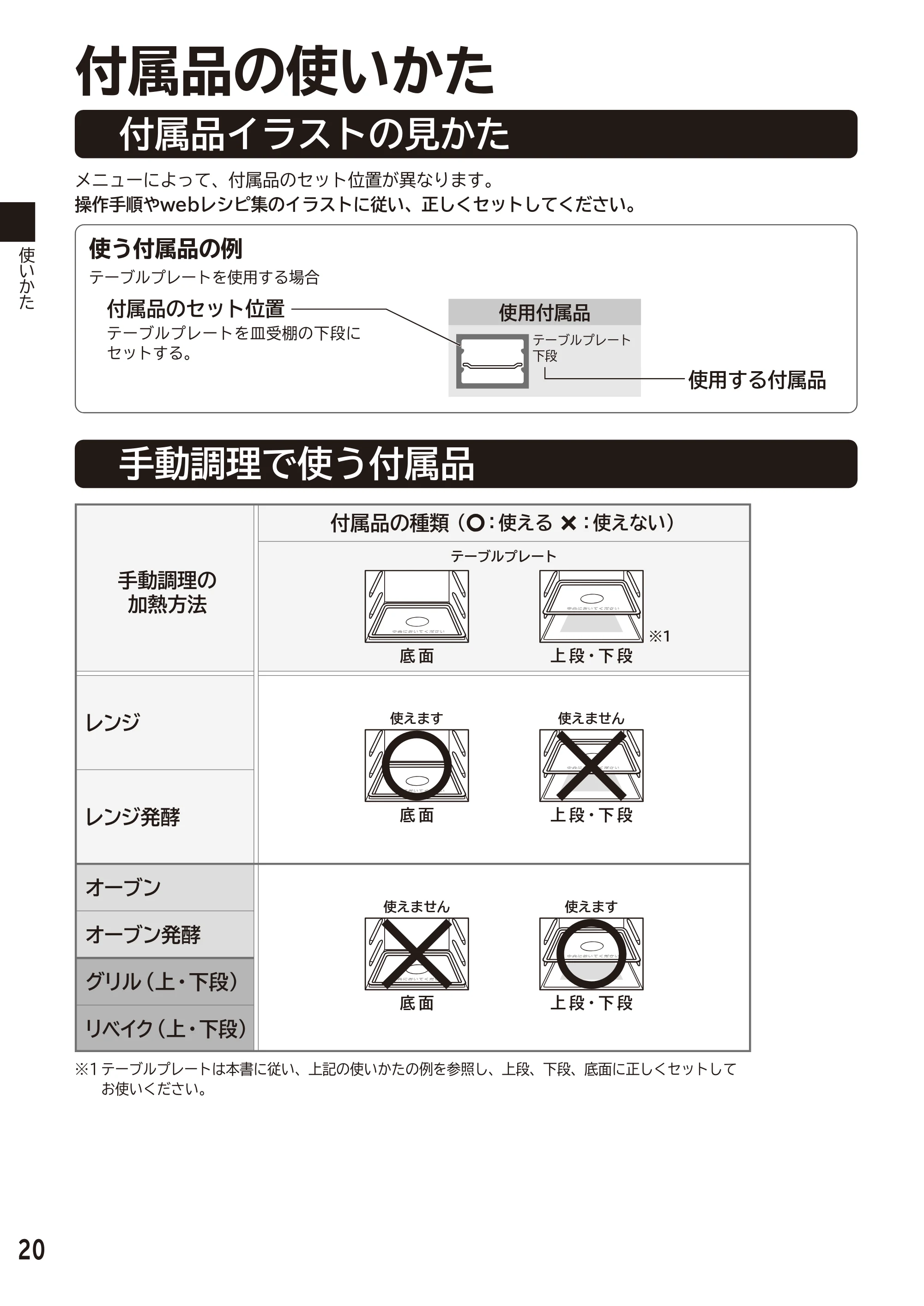 日立 MRO-F6D 取扱説明書 — 使いかた — 原本ページ — 20ページ