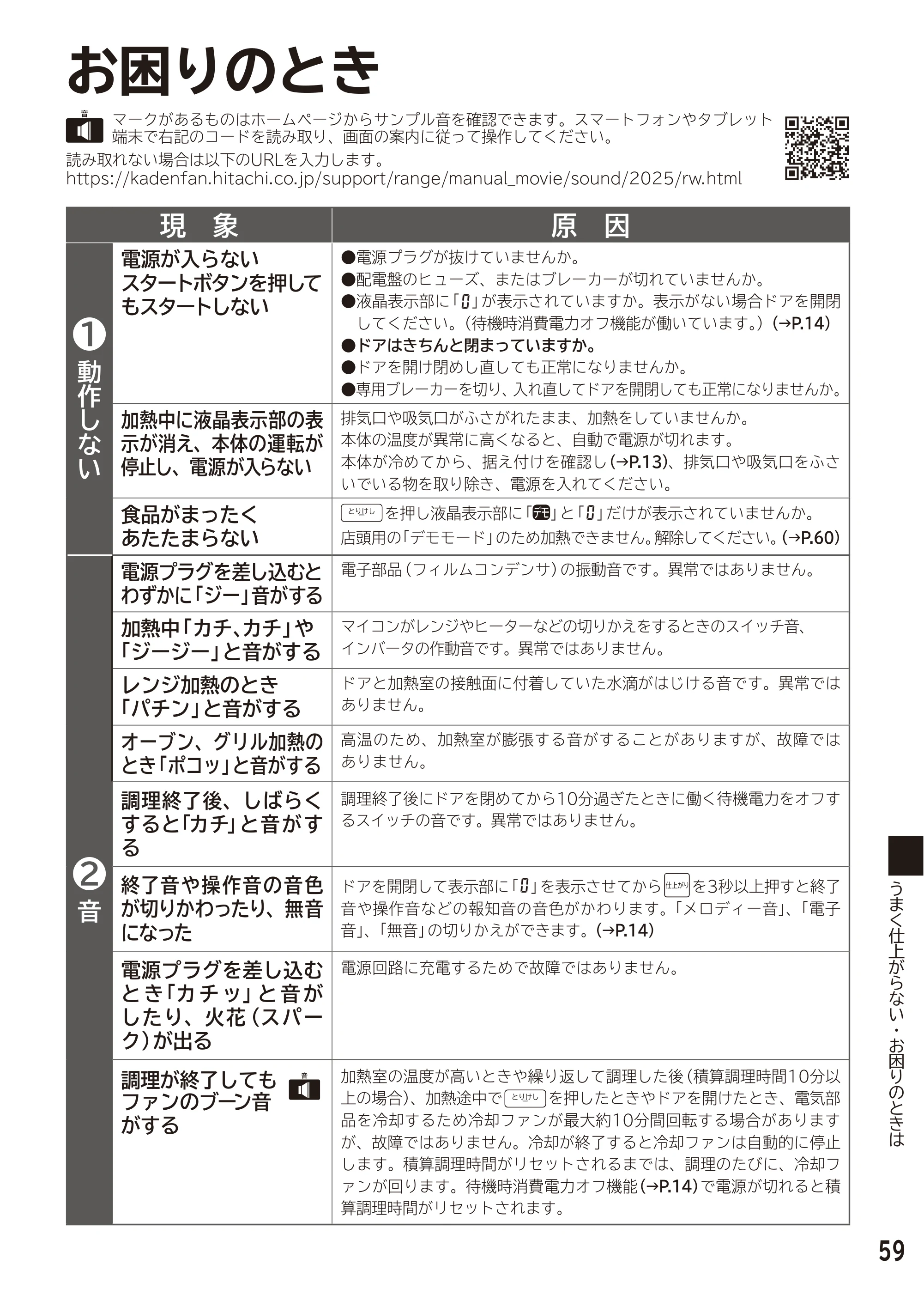 日立 MRO-F6D 取扱説明書 — 原本ページ — 59ページ