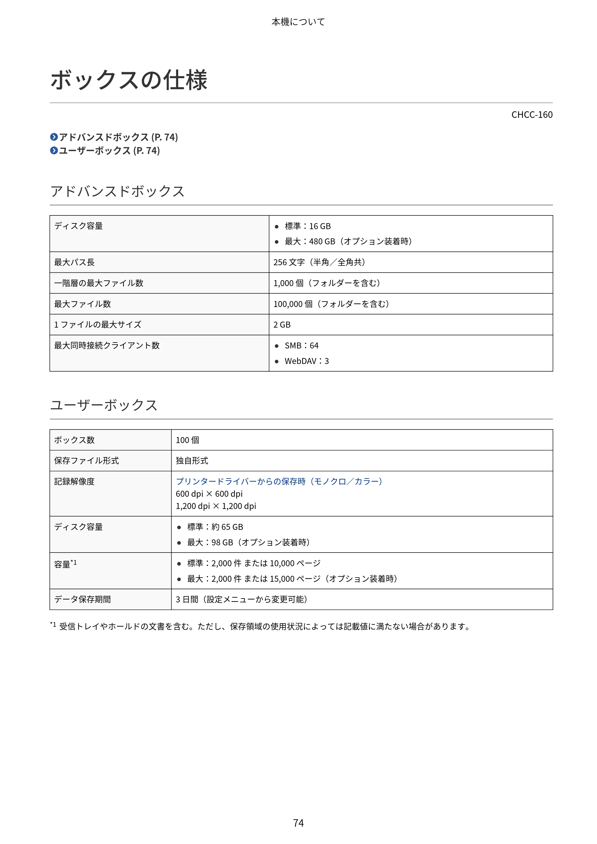 キヤノン Satera 971Ci ユーザーズガイド 2025年10月30日掲載(15.9 MB) — ボックスの仕様 — 原本ページ — 87ページ