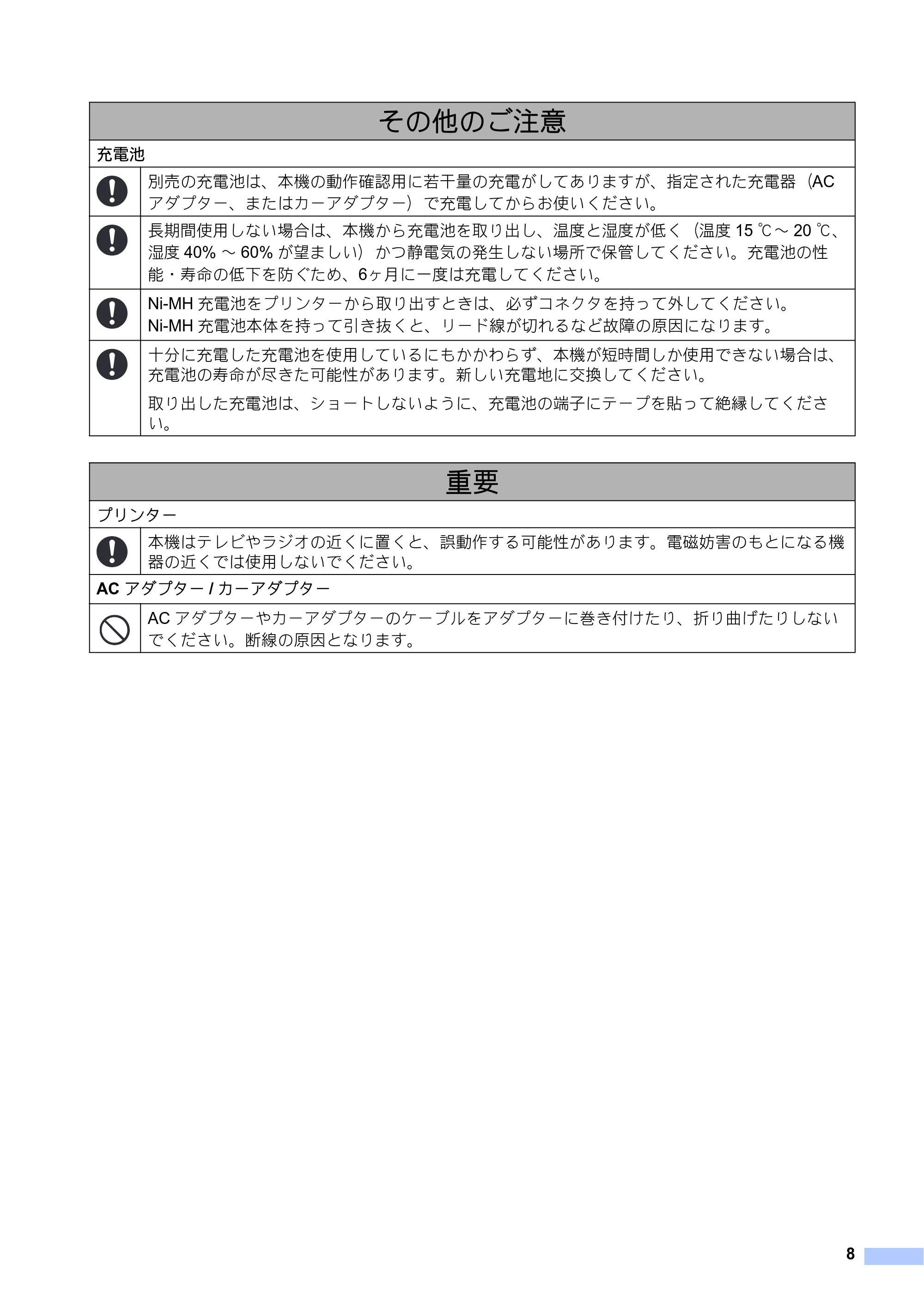 ブラザー PJ-673 安全にお使いいただくために — 原本ページ — 9ページ